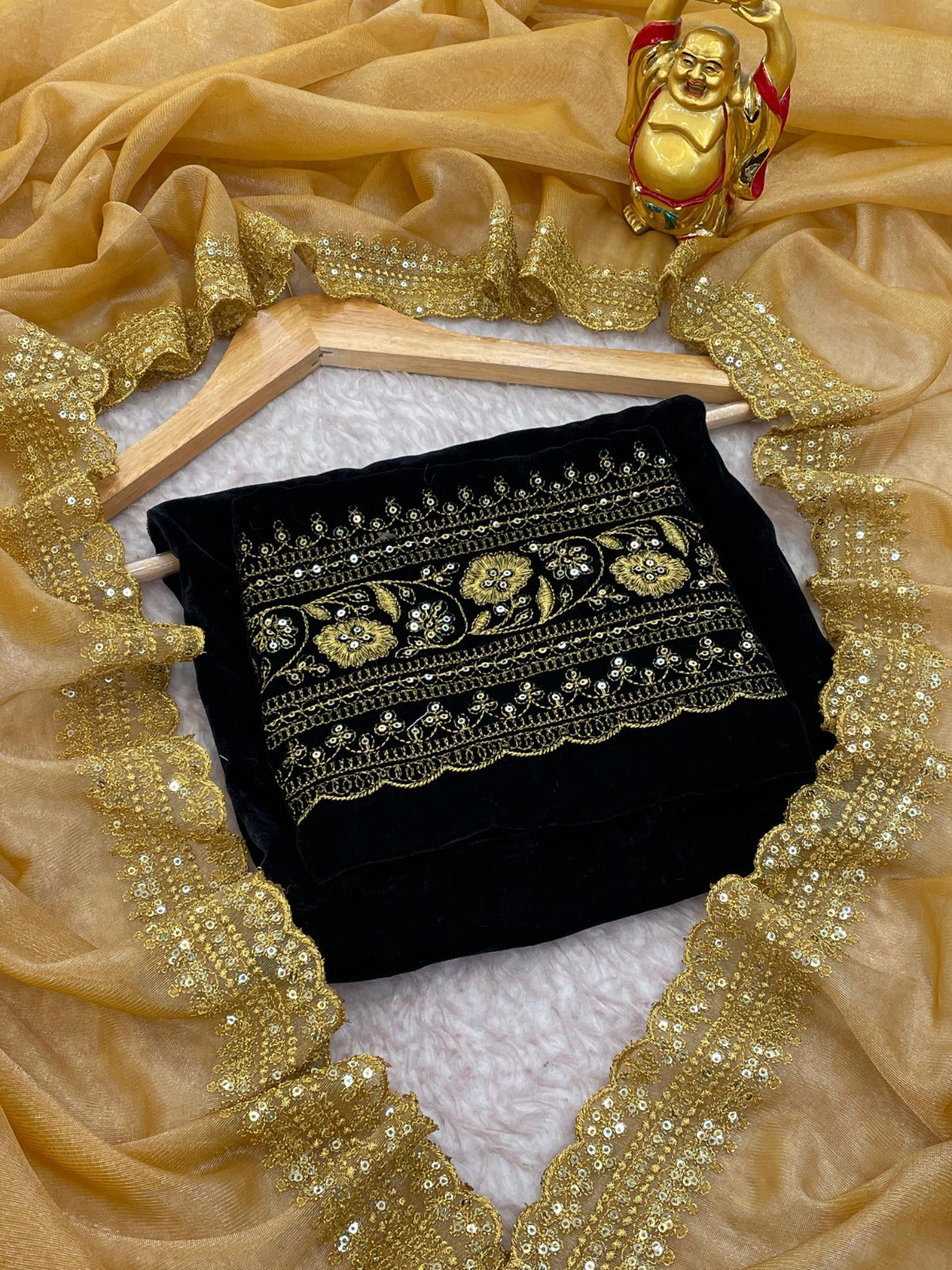 Golden Glimmer in Velvet Drape
