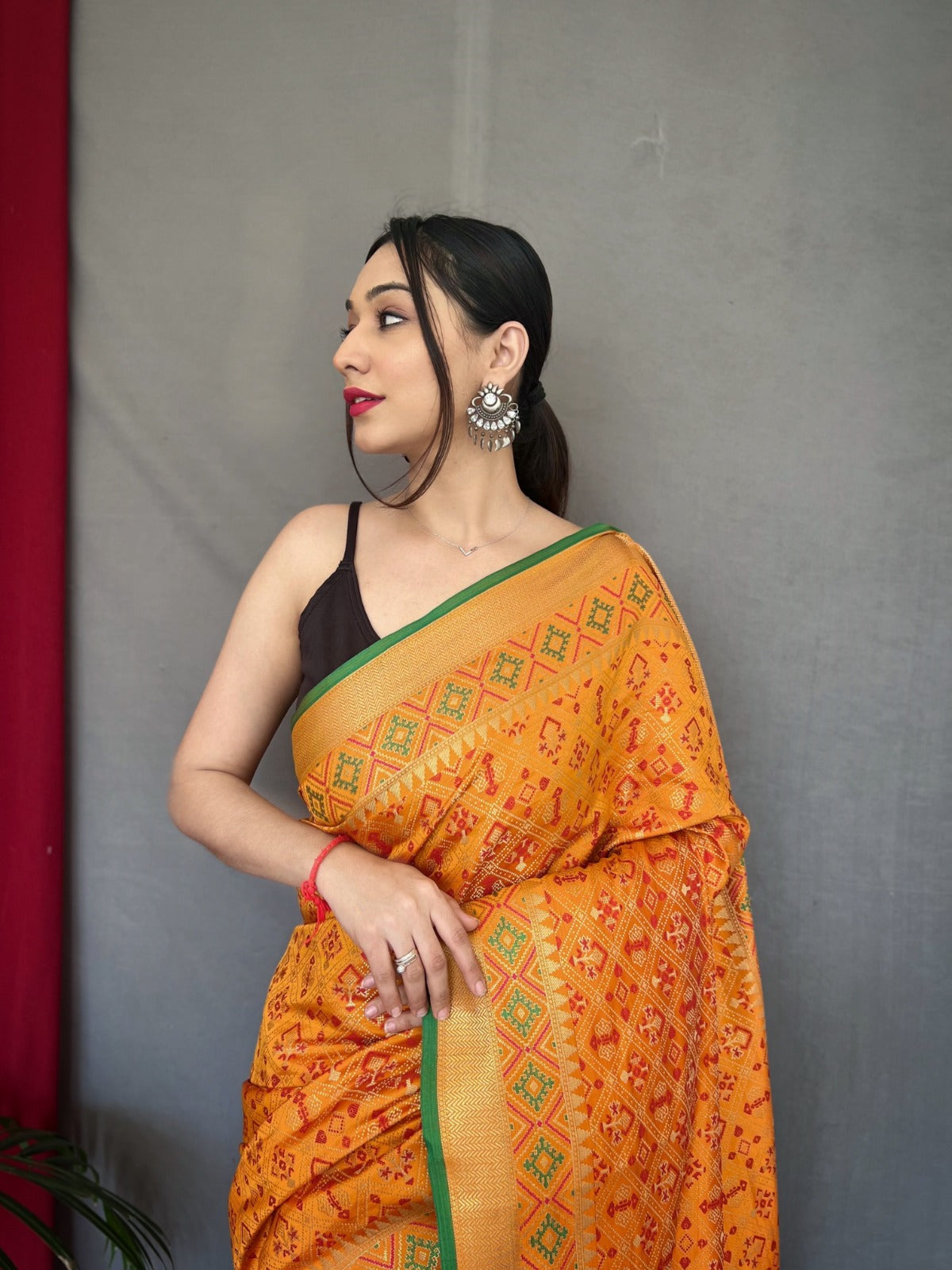 MEENAKARI WORK DEEP PINK COLOR PURE PATOLA SILK SAREE