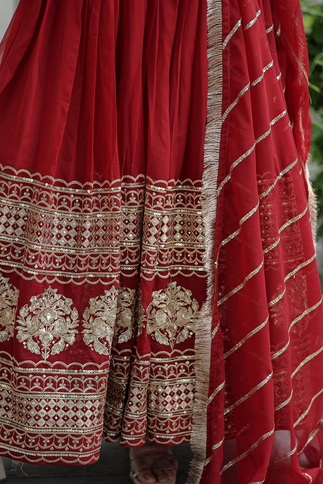 MAROON COLOR DESIGNER SPARKLING FULLY STITCHED ANARKALI GOWN WITH DUPATTA