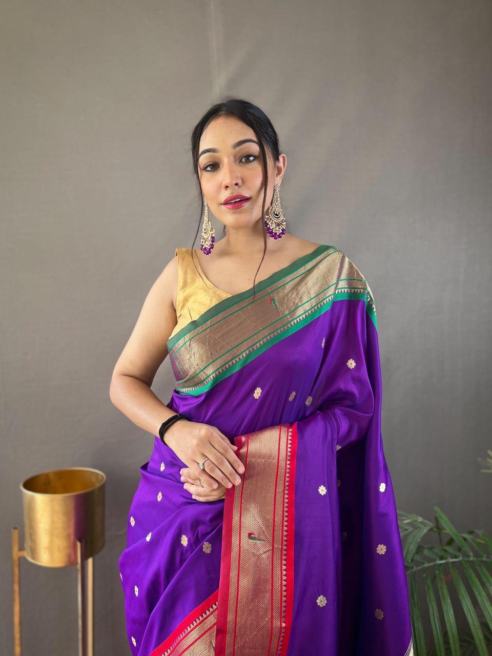 SKY BLUE COLOR GANGA JAMUNA COMBINATION WITH PAITHANI SILK SAREE