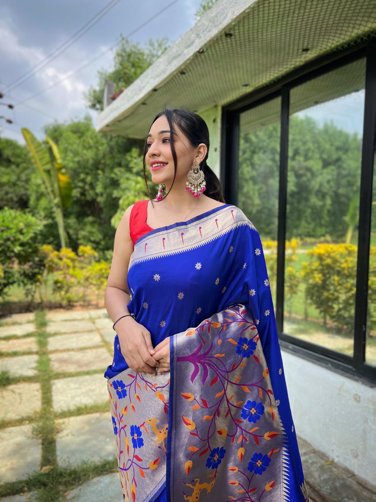 TRADITIONAL MAROON COLOR PURE PAITHANI SILK SAREE