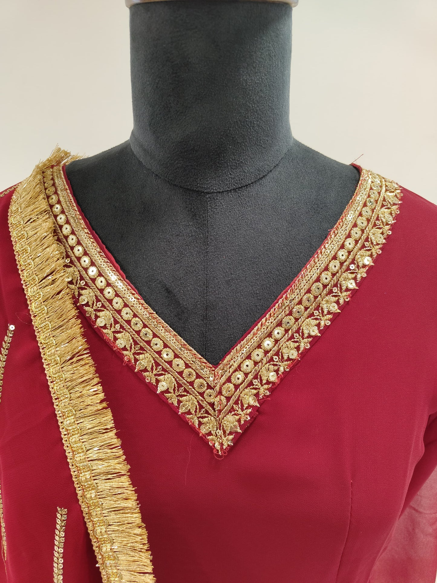 MAROON COLOR DESIGNER SPARKLING FULLY STITCHED ANARKALI GOWN WITH DUPATTA