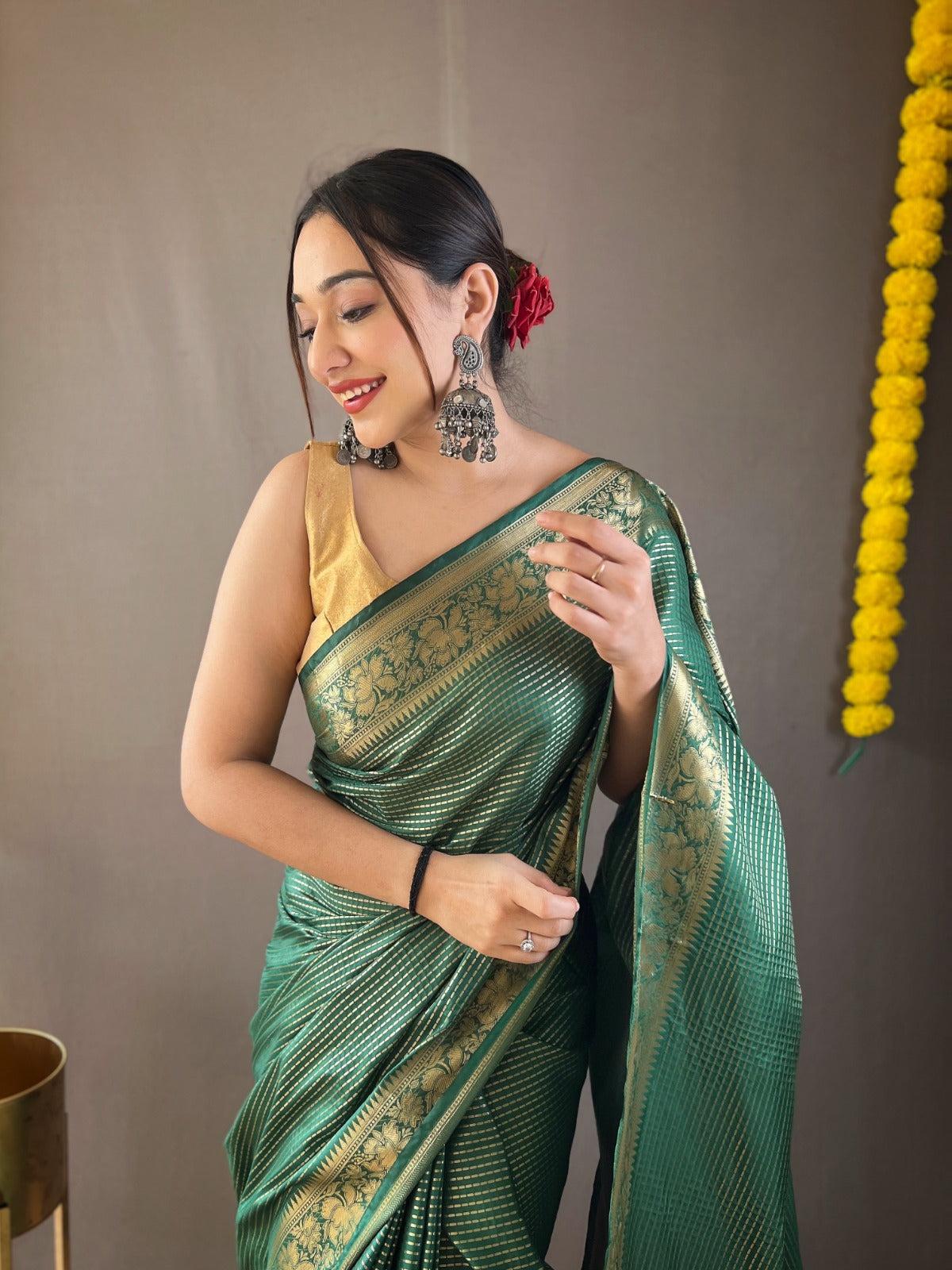 MULBERRY PINK COLOR SOFT LINING COPPER SILK SAREE