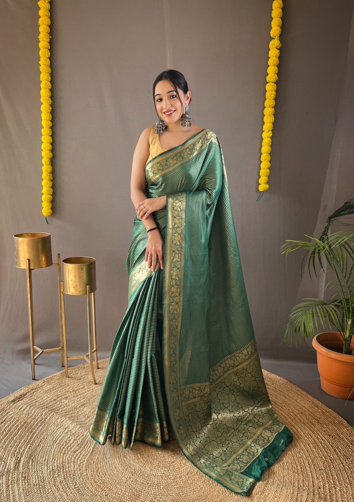 MULBERRY PINK COLOR SOFT LINING COPPER SILK SAREE
