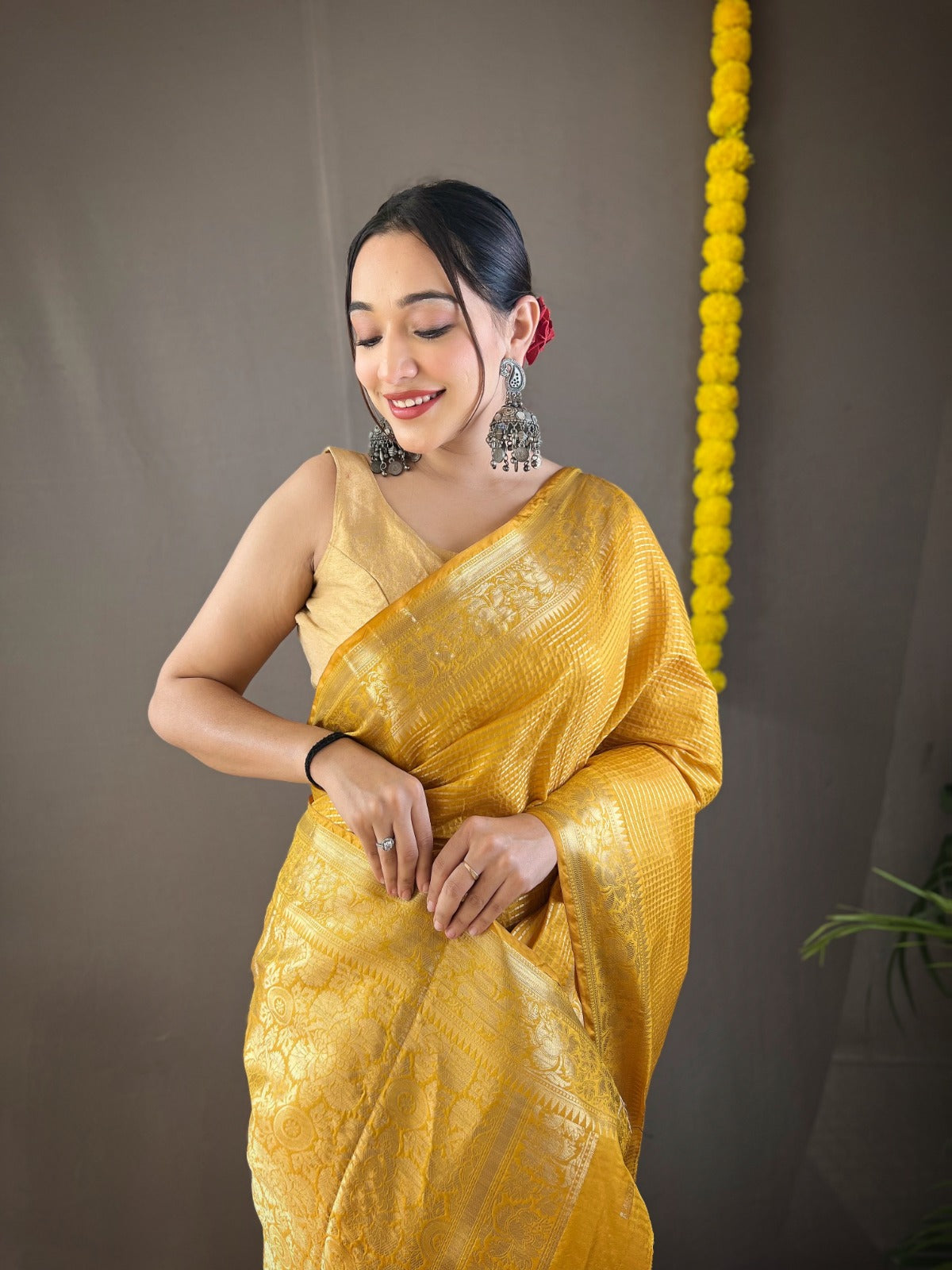 MULBERRY PINK COLOR SOFT LINING COPPER SILK SAREE