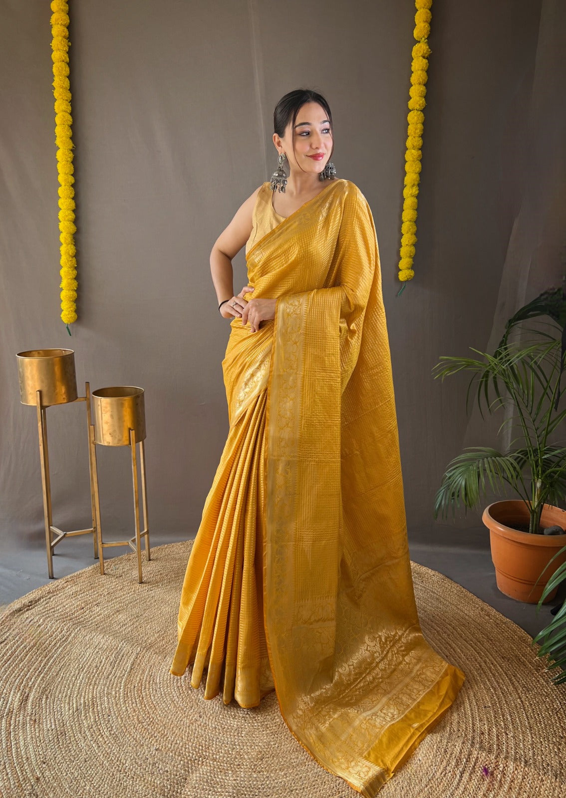MULBERRY PINK COLOR SOFT LINING COPPER SILK SAREE