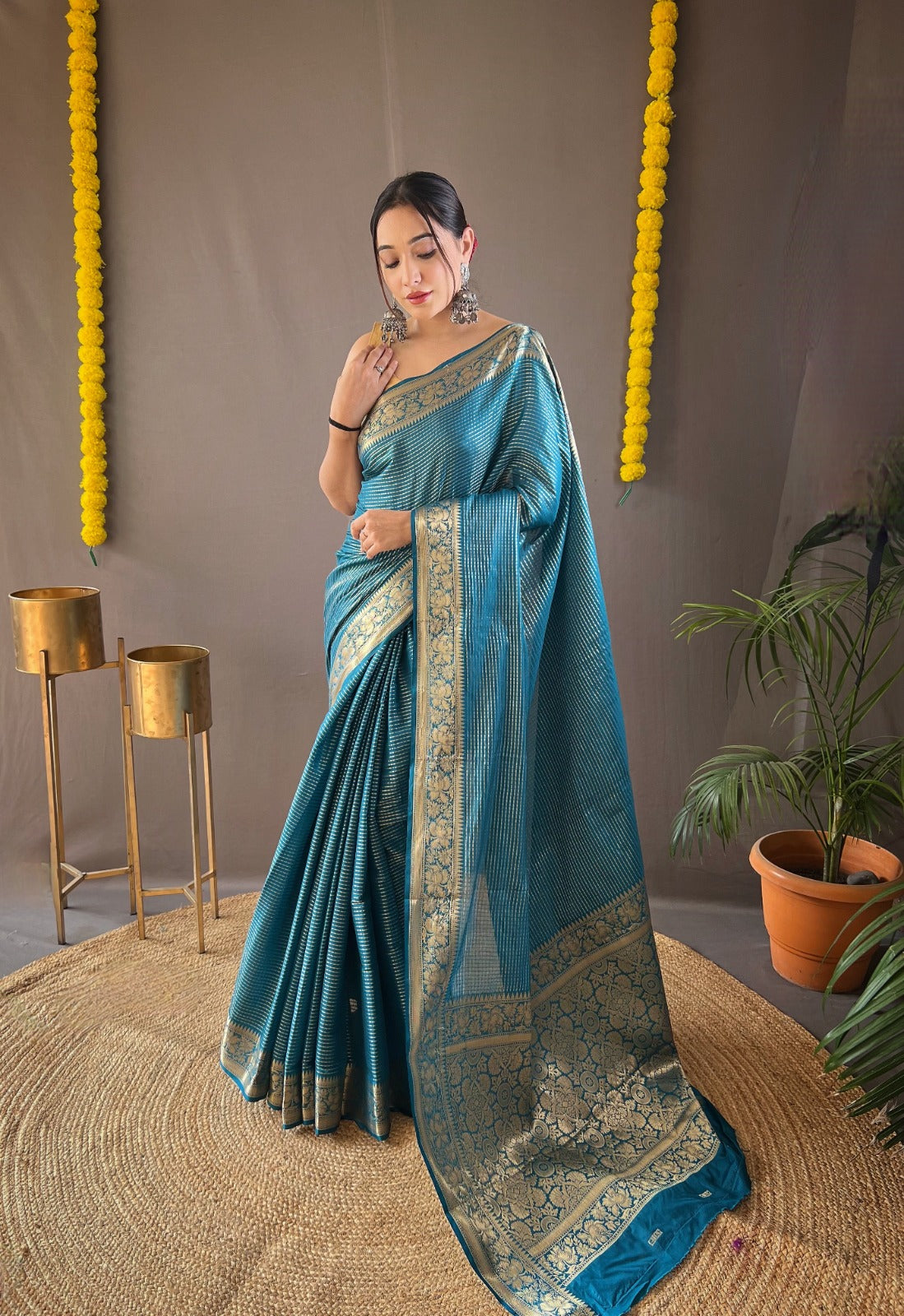 MULBERRY PINK COLOR SOFT LINING COPPER SILK SAREE