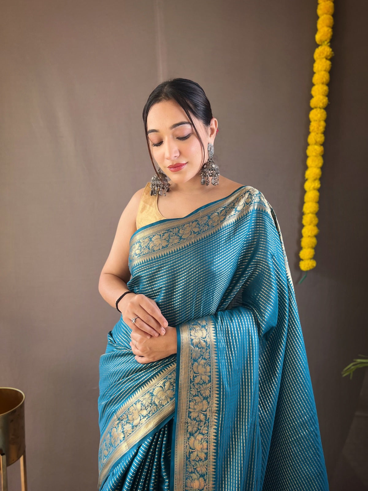 MULBERRY PINK COLOR SOFT LINING COPPER SILK SAREE
