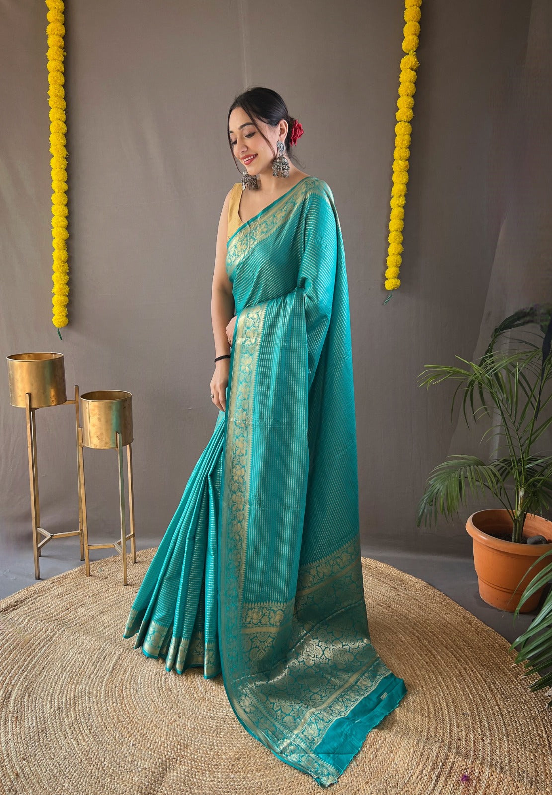 MULBERRY PINK COLOR SOFT LINING COPPER SILK SAREE
