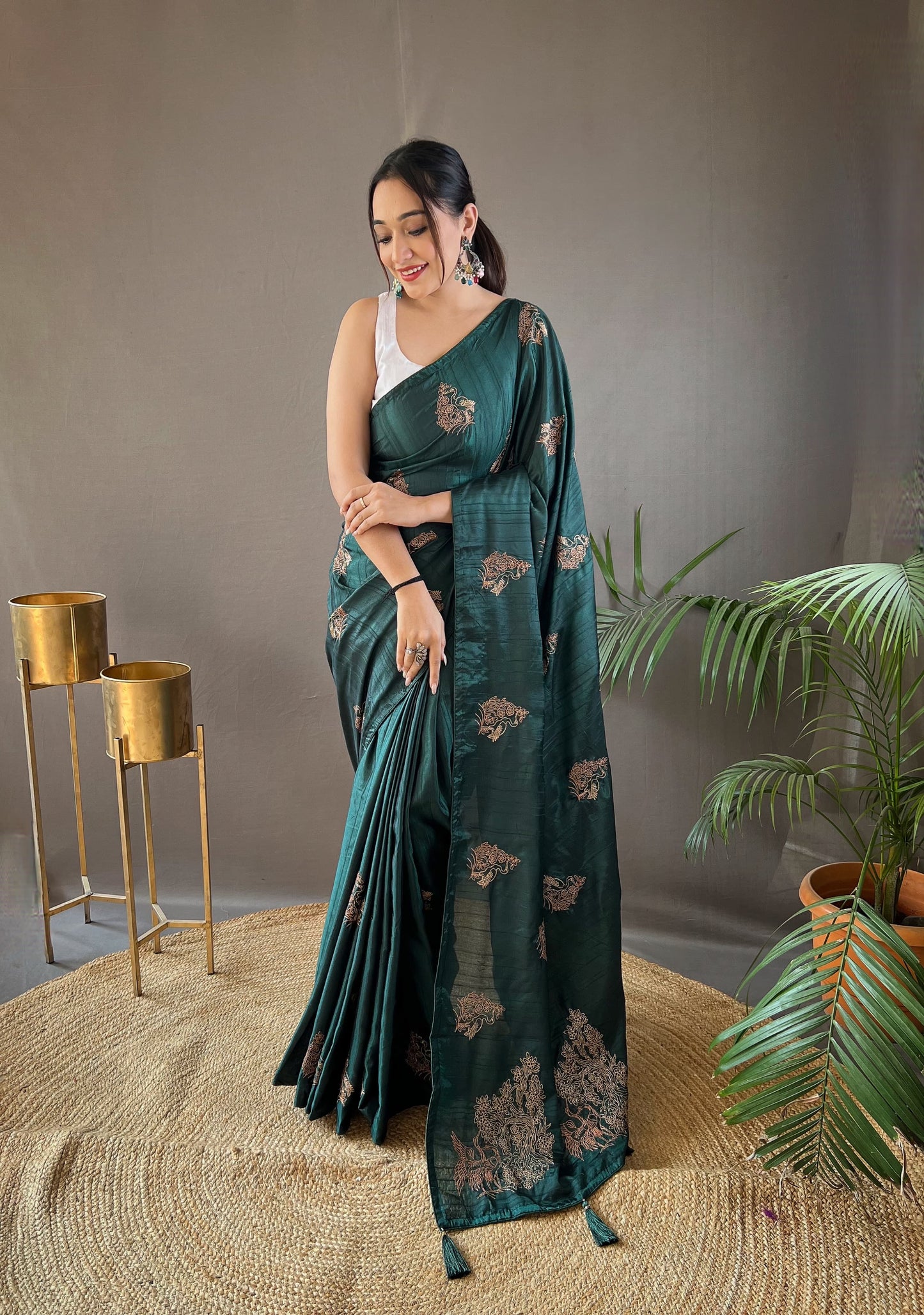 MAROON COLOR ZARI BASED EMBROIDRY AND PIPING SILK SAREE