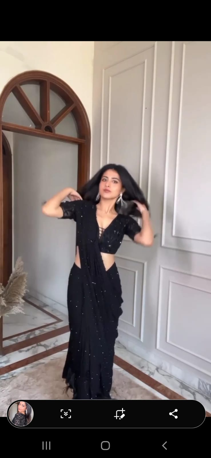 PURE GEORGETTE WITH EMBROIDERY WORK BLACK SAREE