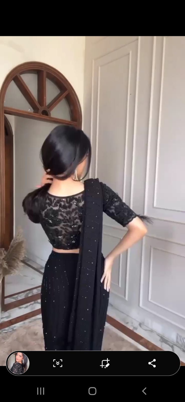 PURE GEORGETTE WITH EMBROIDERY WORK BLACK SAREE