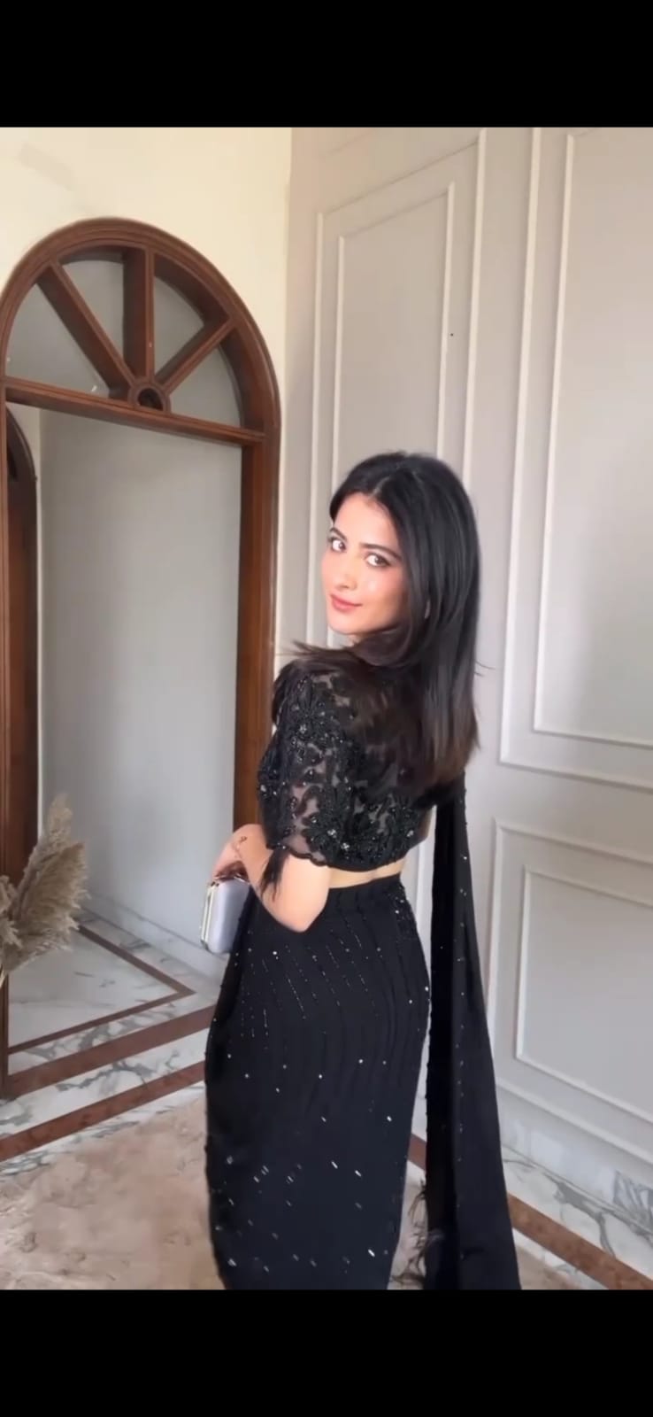 PURE GEORGETTE WITH EMBROIDERY WORK BLACK SAREE