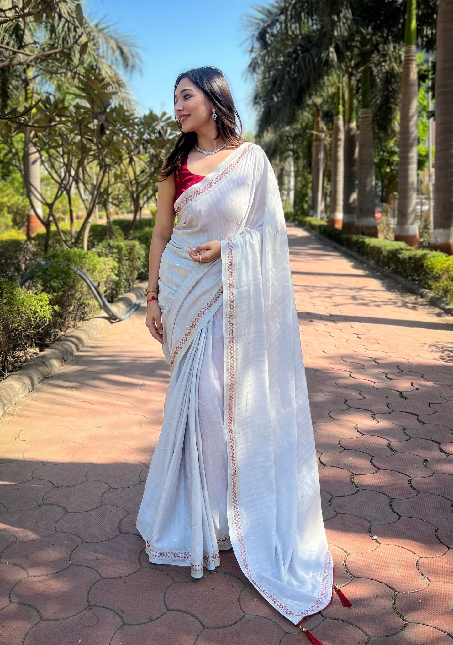 PISTA COLOR MANIPURI SILK WITH SOROSHKI DIAMOND WORK SAREE