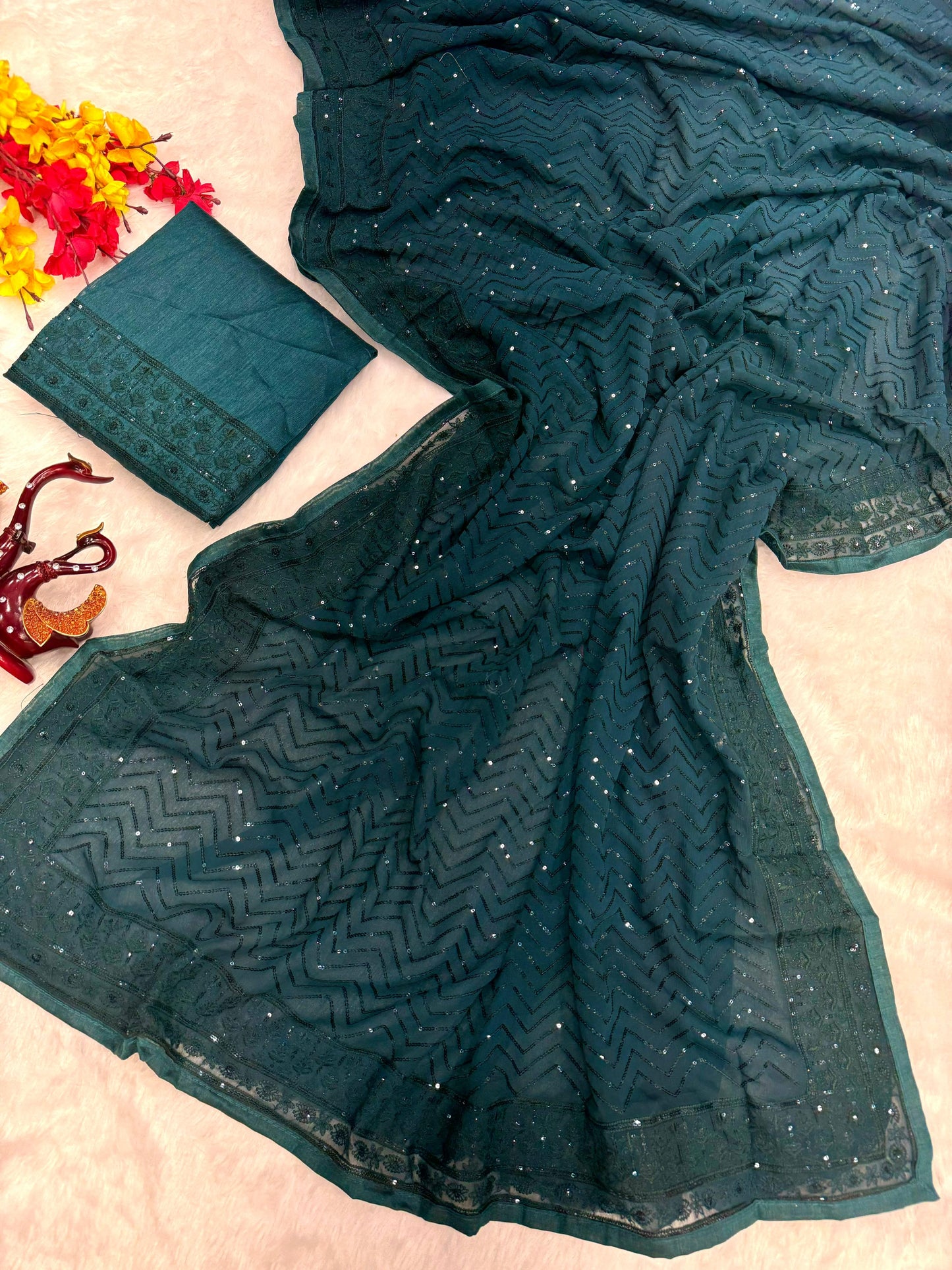 WINE COLOR CELEBRITY STYLEHEAVY GEORGETTE SAREE