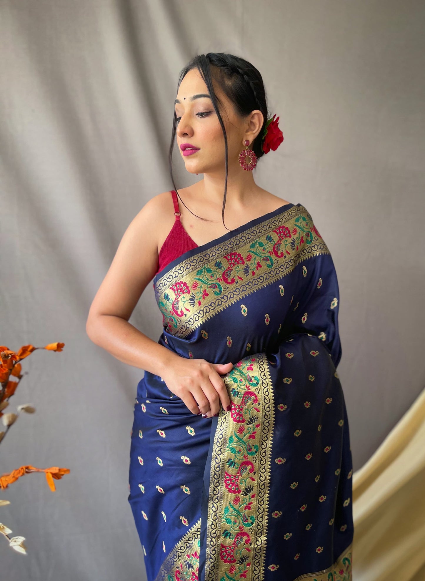 RANI PINK PURE PAITHANI WITH RICHED WEAVED PALLU SAREE