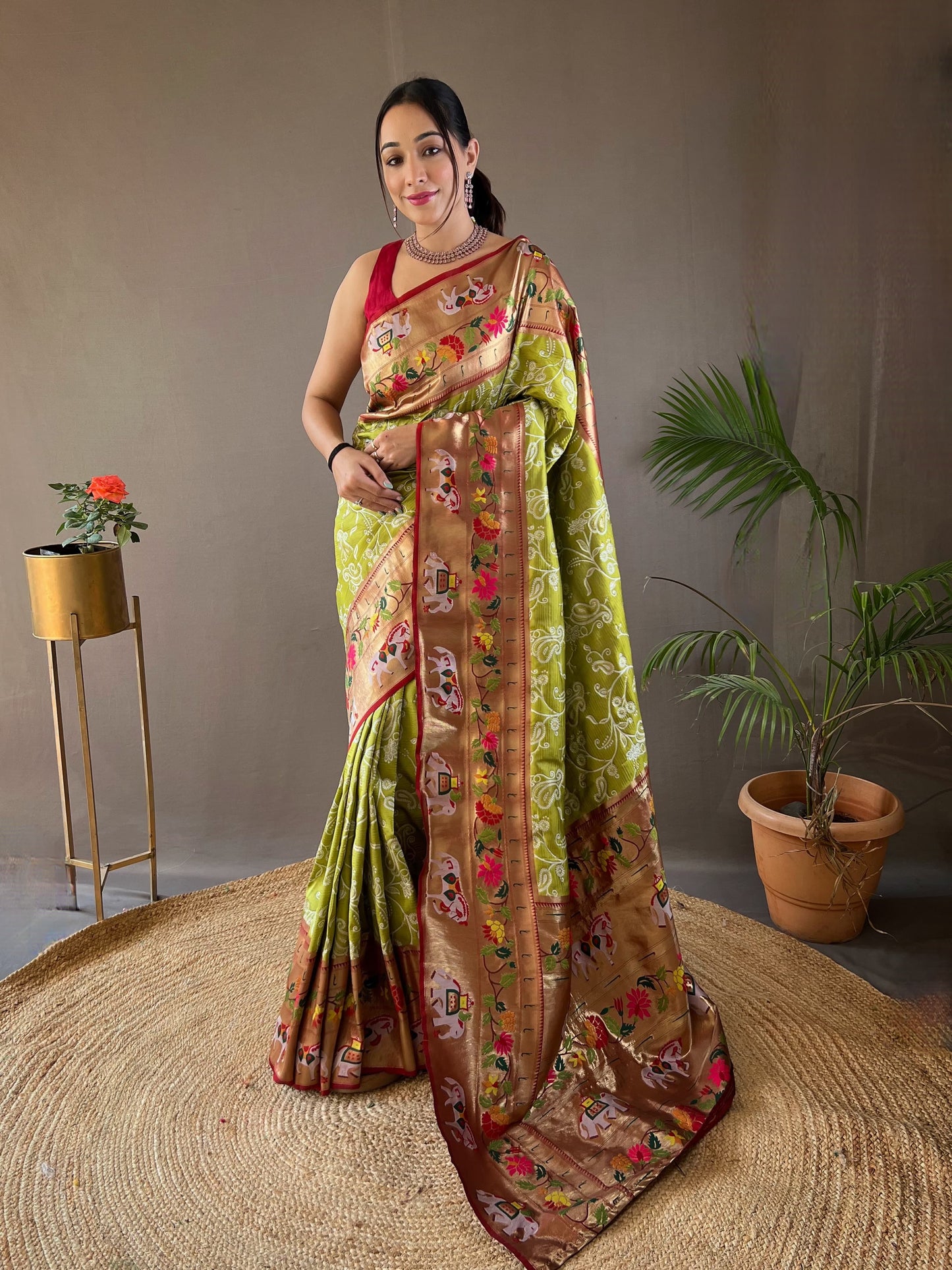CYAN BLUE COLOR LAKHNOWI WEAVING WITH PATOLA FUSION SAREE