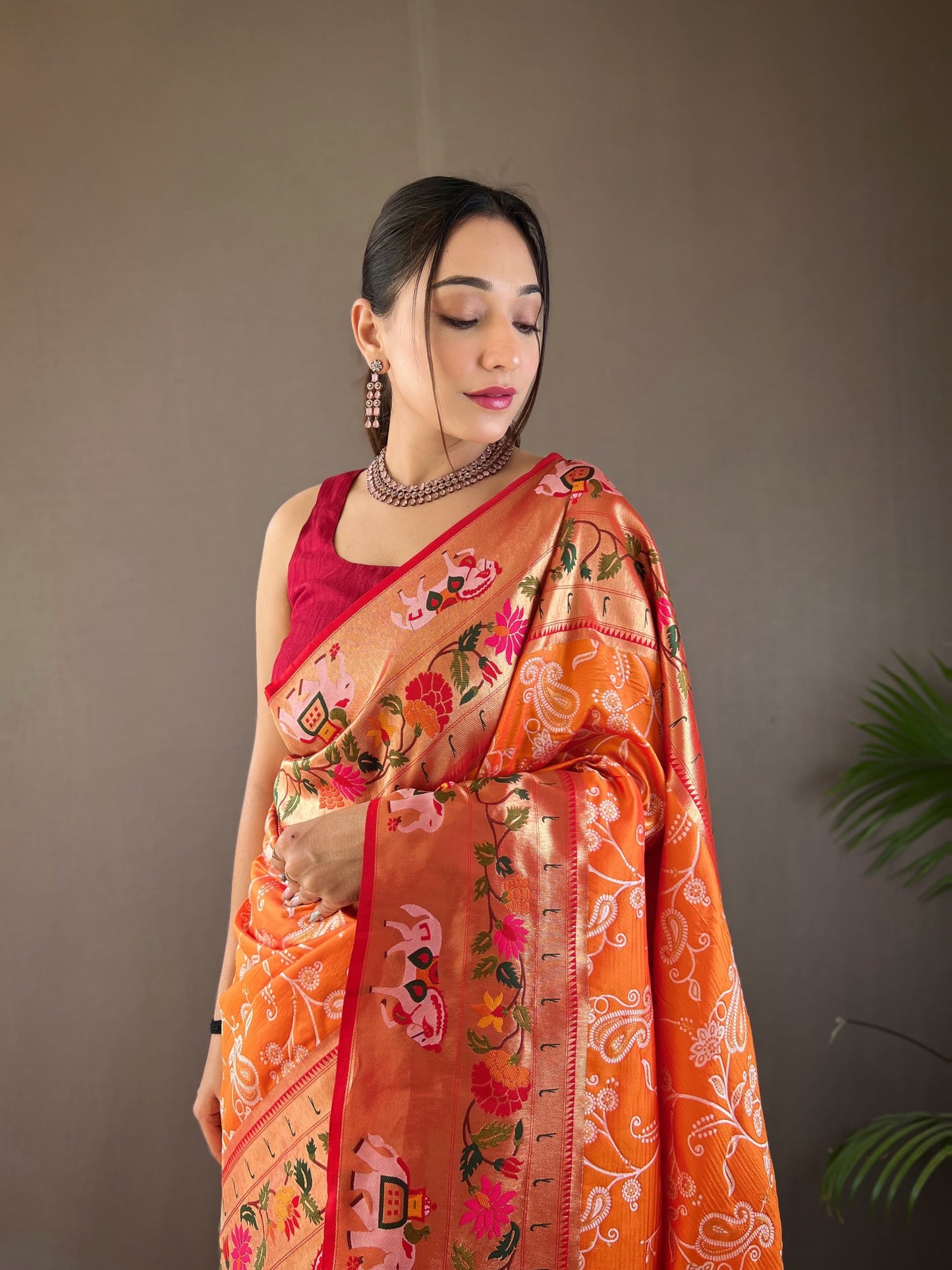 CYAN BLUE COLOR LAKHNOWI WEAVING WITH PATOLA FUSION SAREE