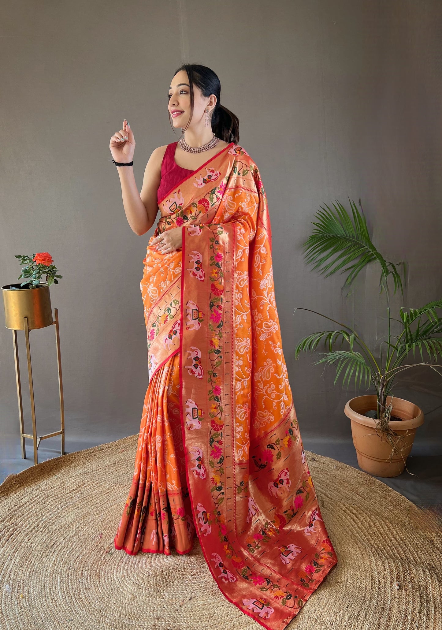 CYAN BLUE COLOR LAKHNOWI WEAVING WITH PATOLA FUSION SAREE