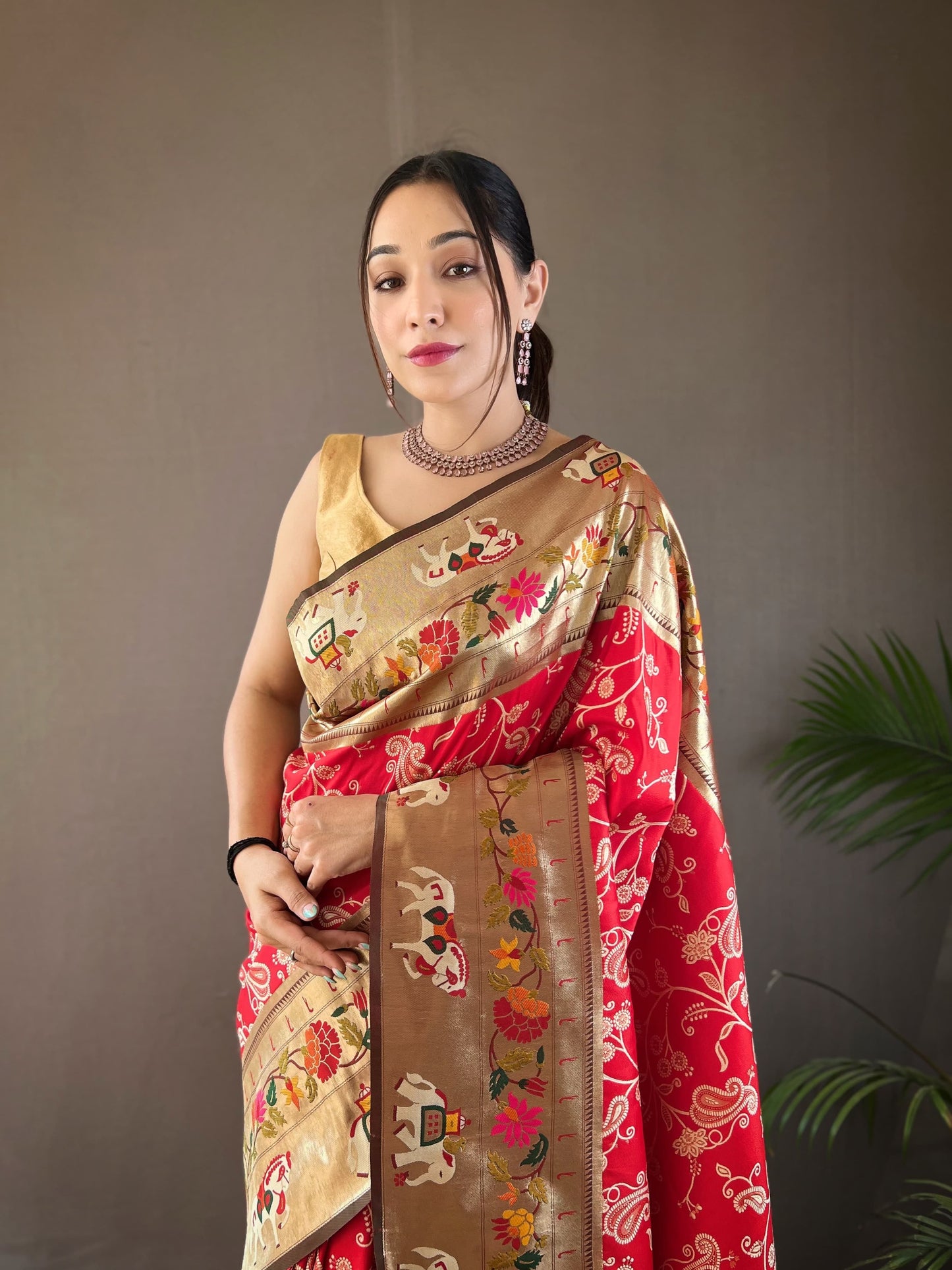 CYAN BLUE COLOR LAKHNOWI WEAVING WITH PATOLA FUSION SAREE