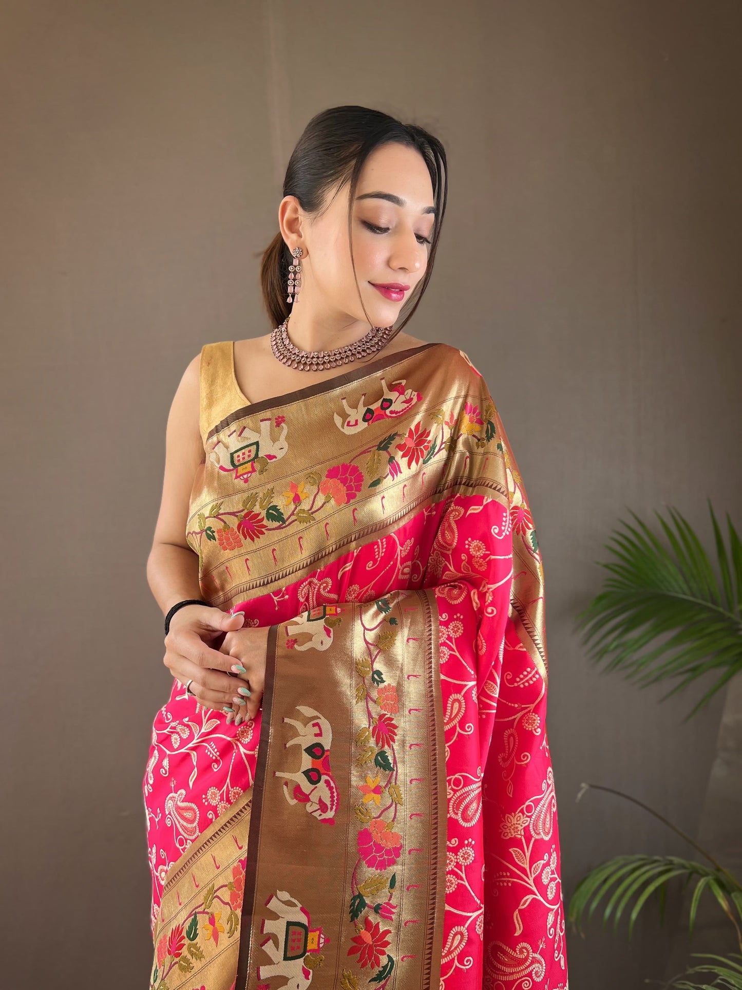CYAN BLUE COLOR LAKHNOWI WEAVING WITH PATOLA FUSION SAREE