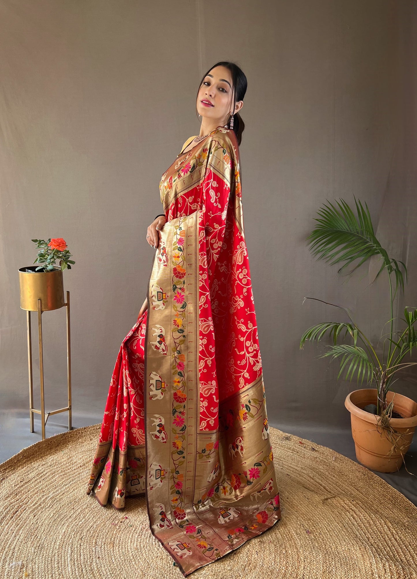 CYAN BLUE COLOR LAKHNOWI WEAVING WITH PATOLA FUSION SAREE