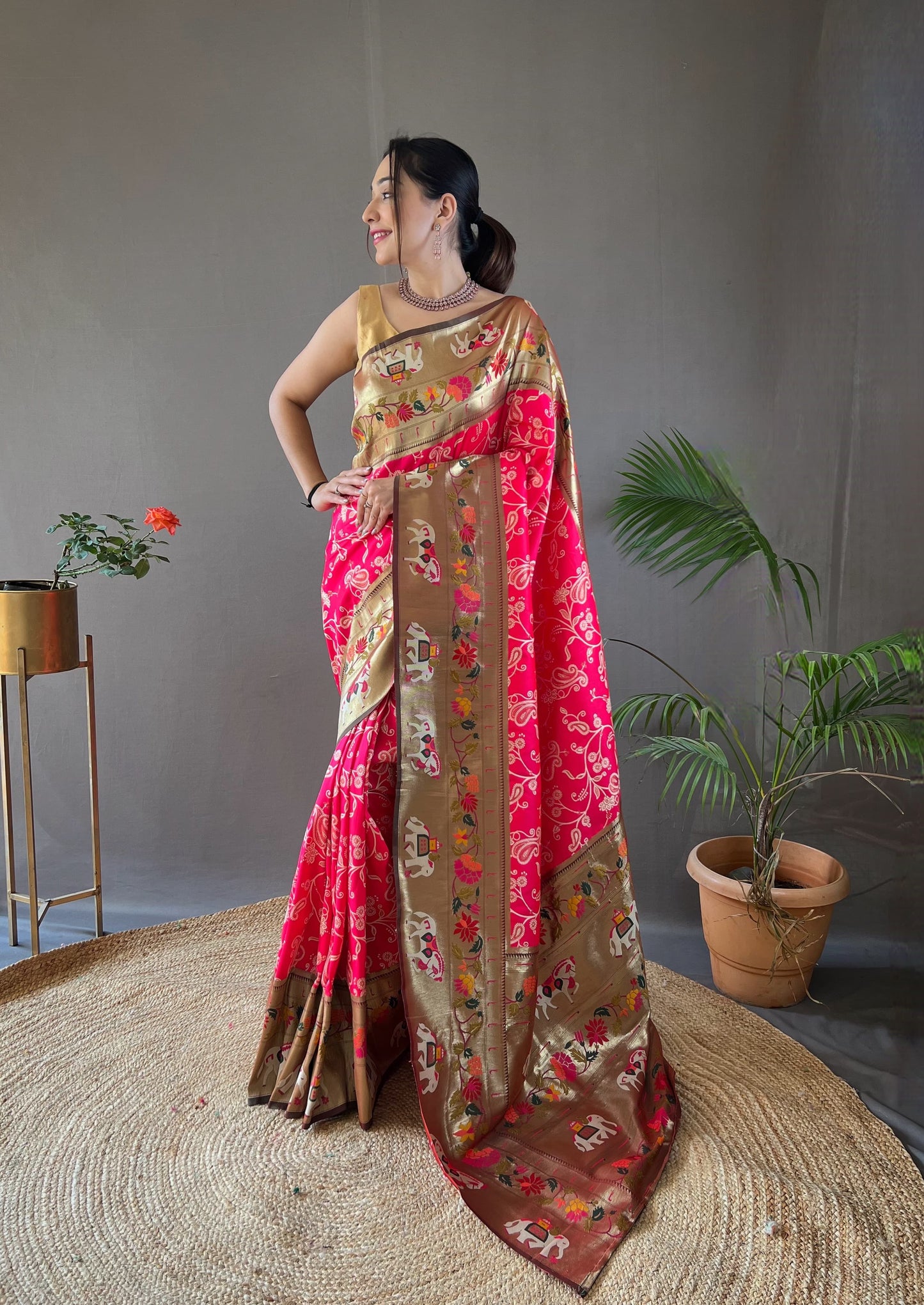 CYAN BLUE COLOR LAKHNOWI WEAVING WITH PATOLA FUSION SAREE