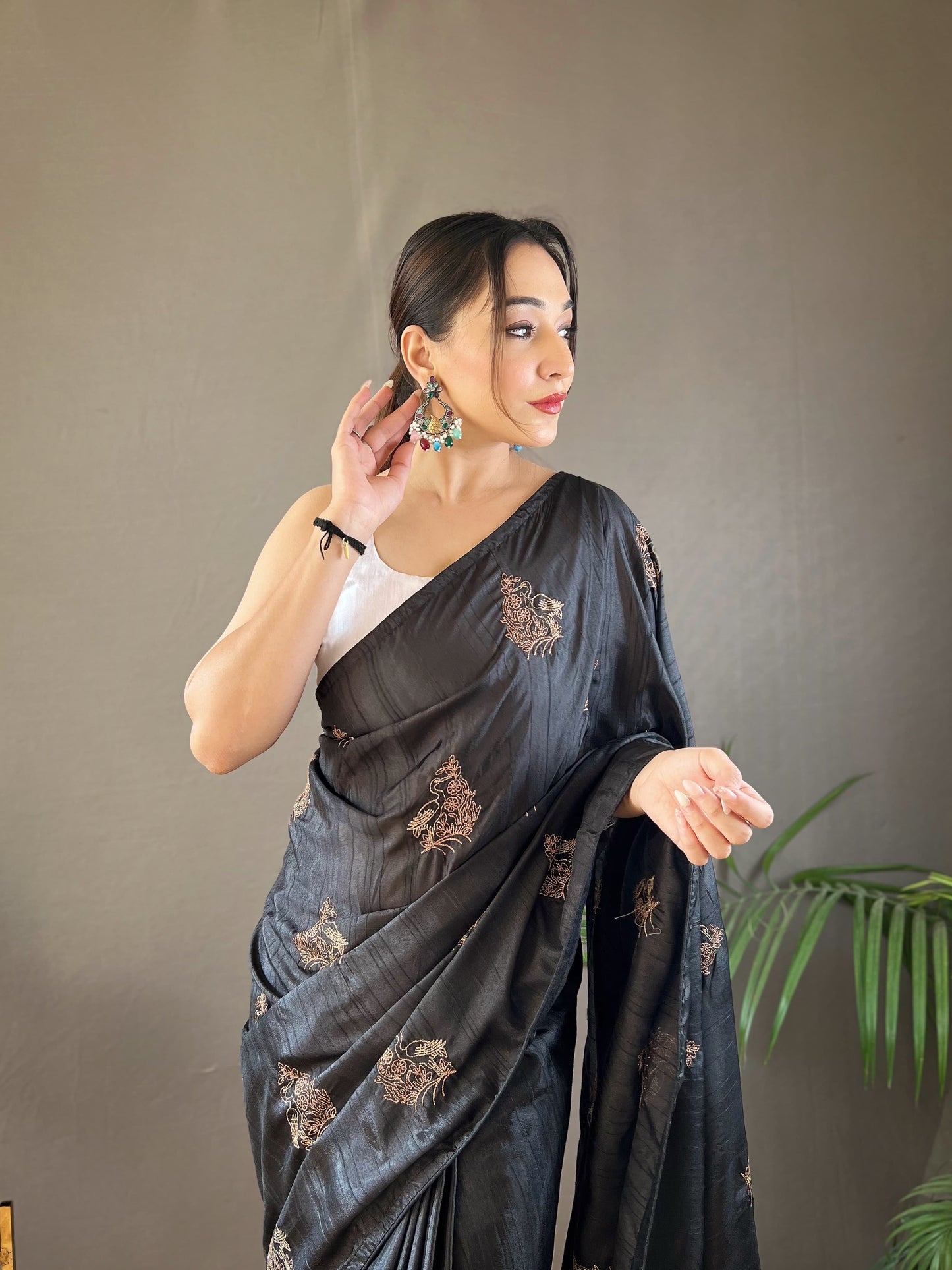 GOLDEN COLOR SOFT SILK WITH ZARI EMBROIDERY & PIPING WORK SAREE