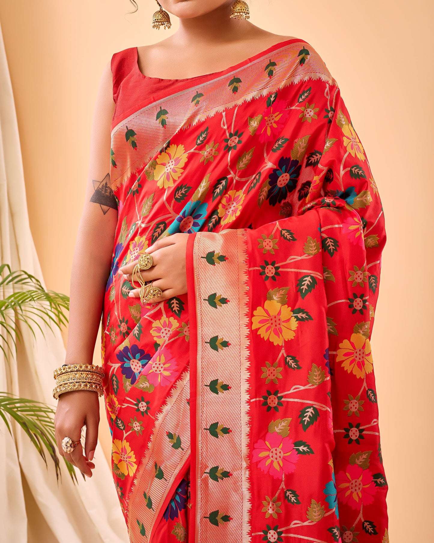 DARK BLUE PURE PAITHANI SILK SAREE