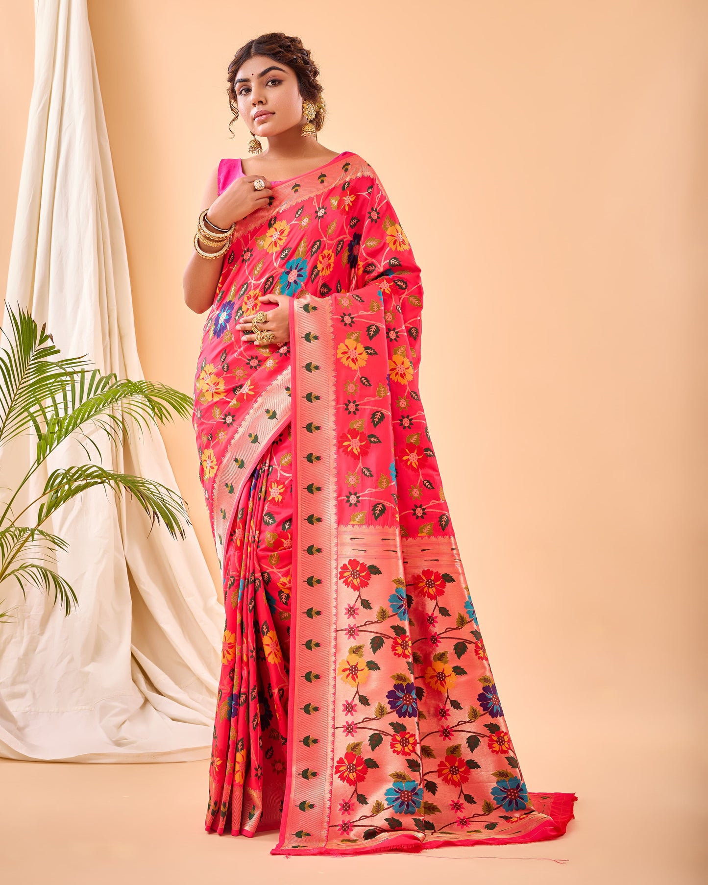 DARK BLUE PURE PAITHANI SILK SAREE