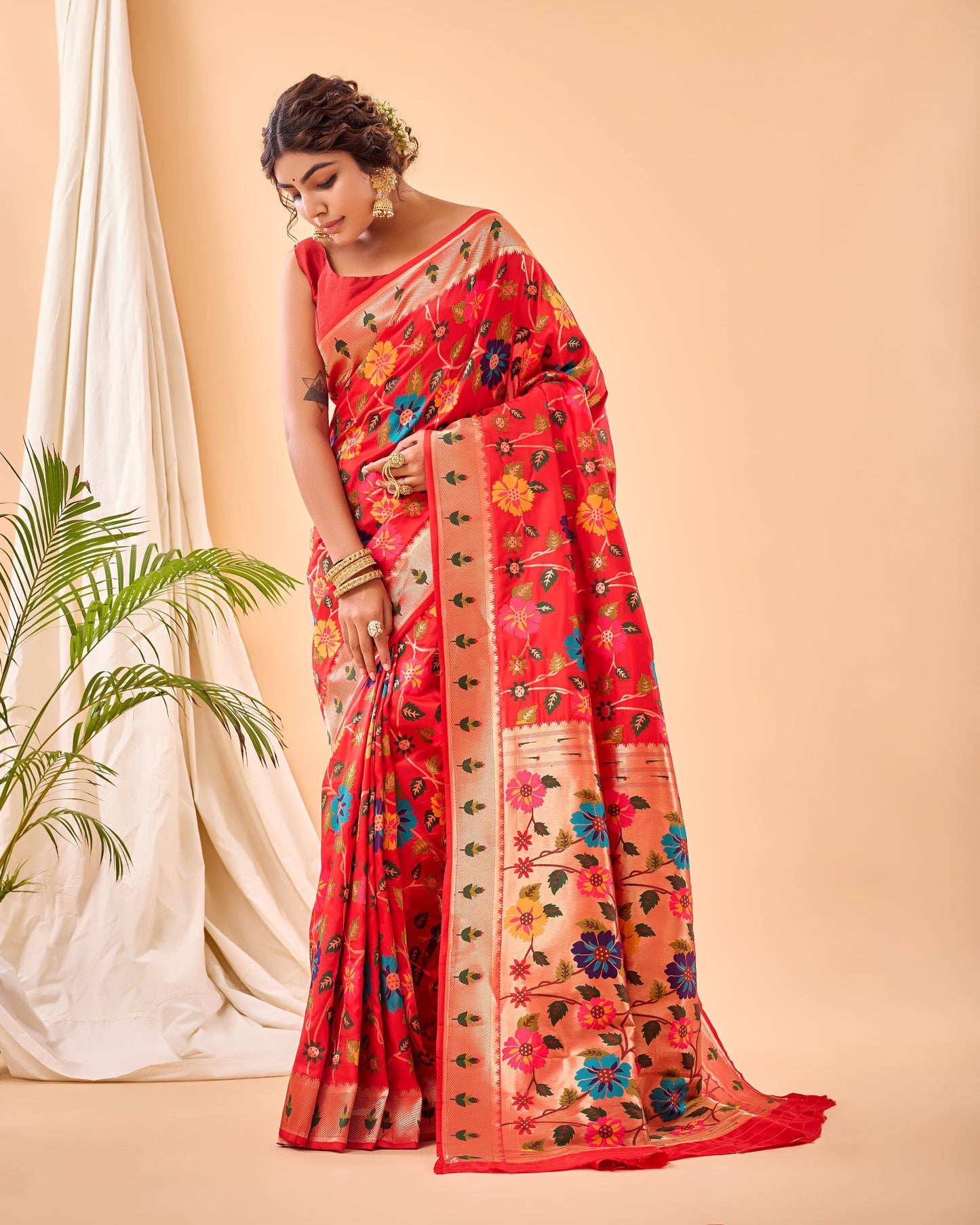 DARK BLUE PURE PAITHANI SILK SAREE