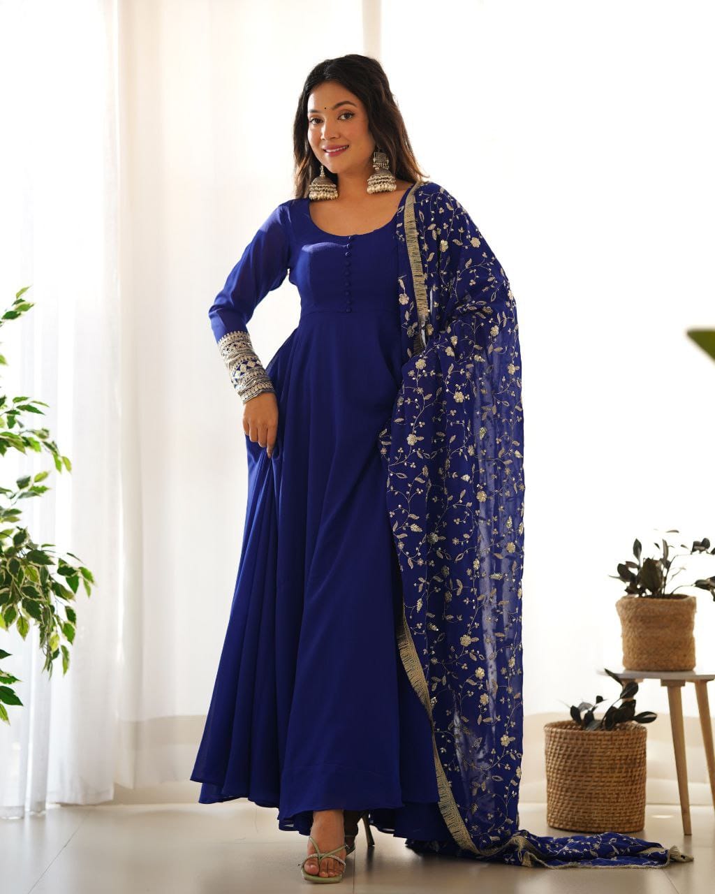 WINE CLOR ROYAL SOFT GEORGETTE FULLY FLAIR ANARKALI GOWN WITH DUPATTA