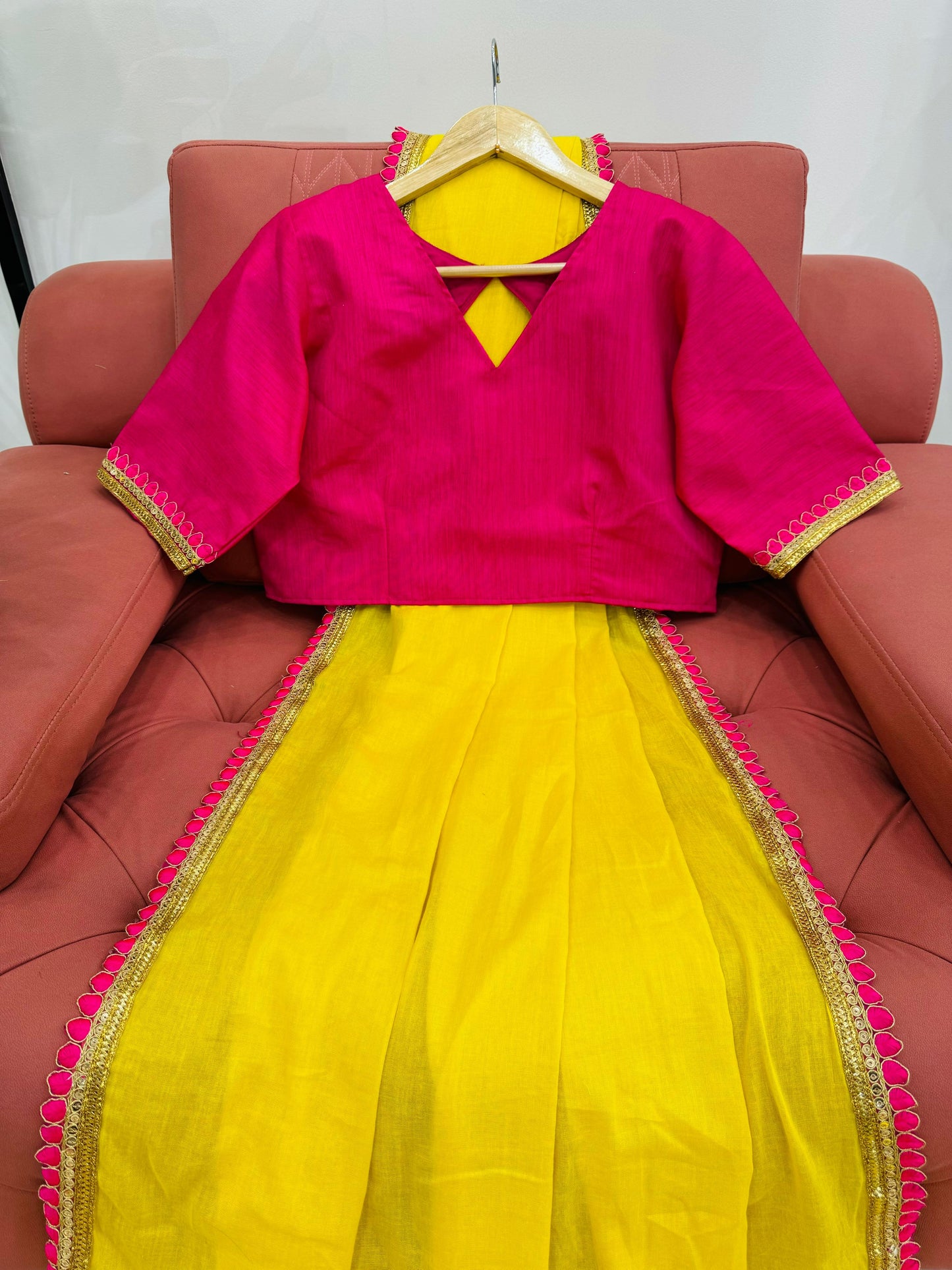 YELLOW MUL COTTON SAREE