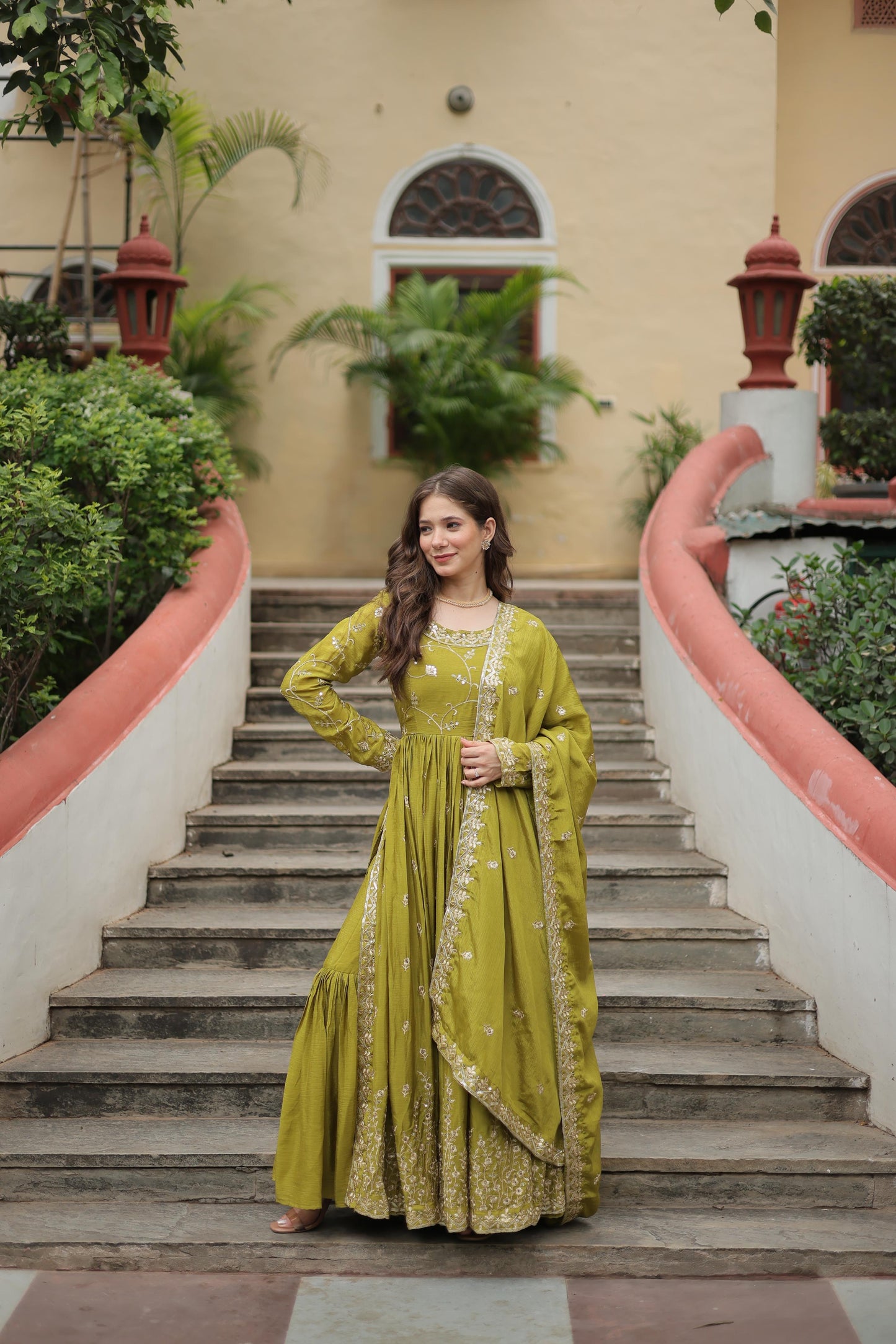 Chinon Rich Sequins Embroidered Work Sharara Suit