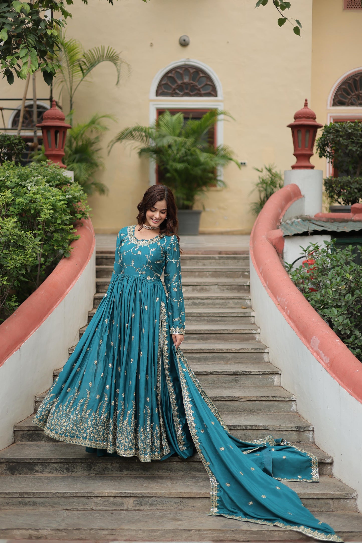 Chinon Rich Sequins Embroidered Work Sharara Suit