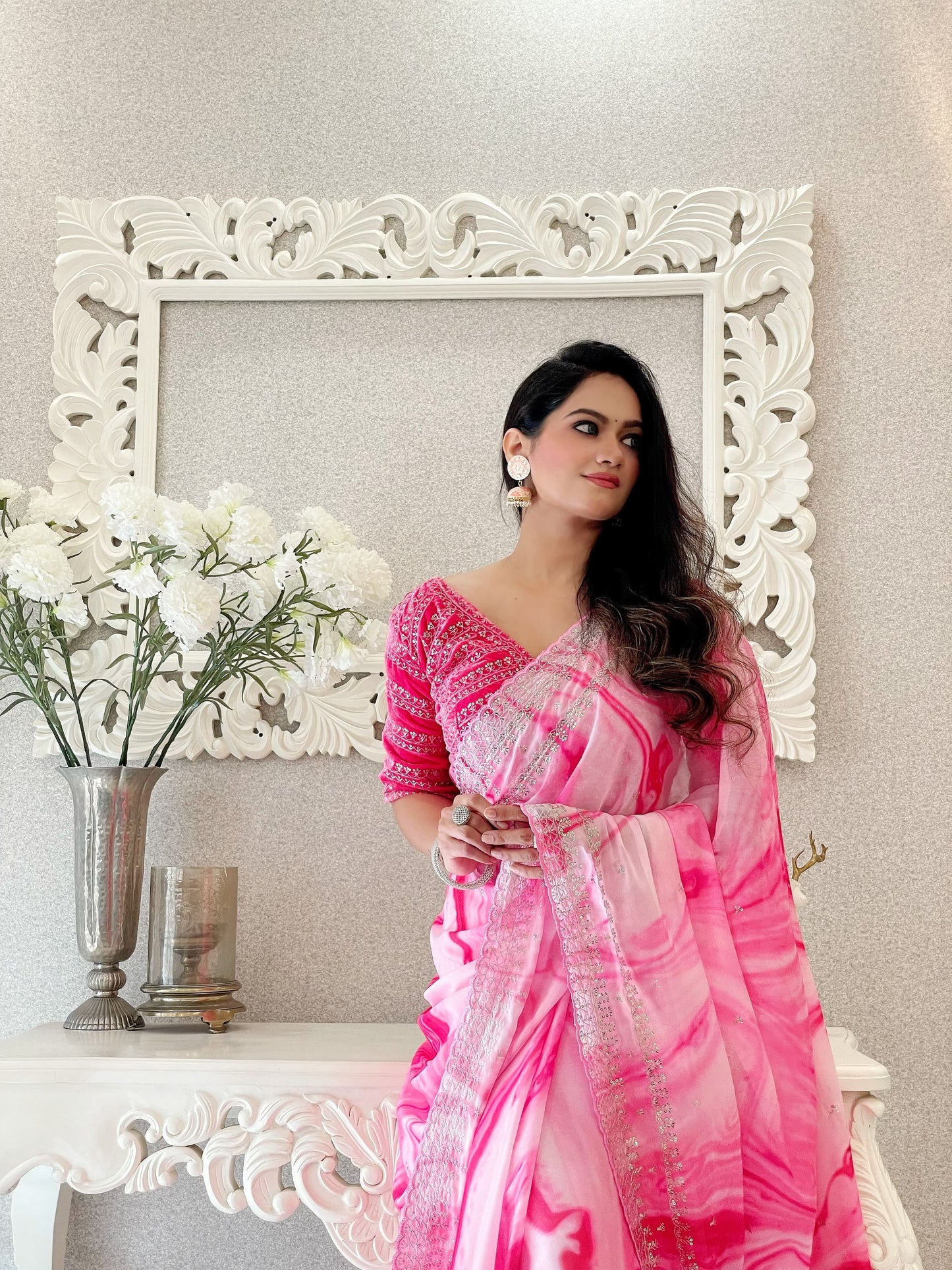 Pure Soft Rangoli Silk With Prism Print Saree