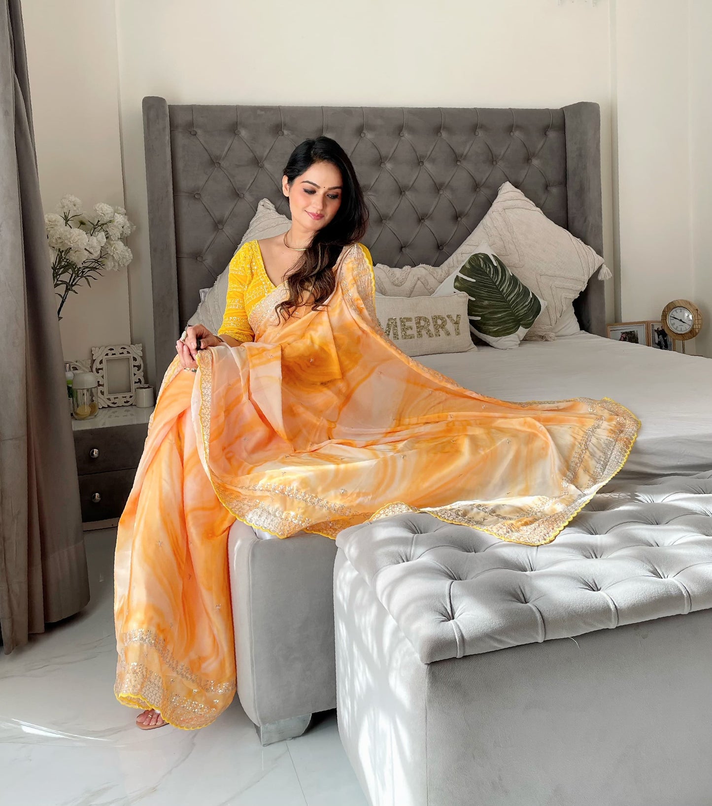 Pure Soft Rangoli Silk With Prism Print Saree