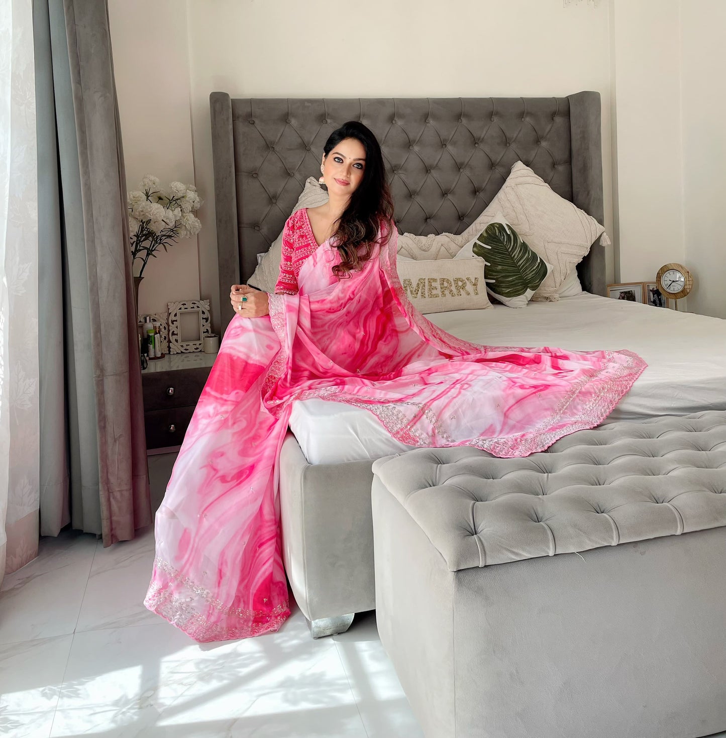 Pure Soft Rangoli Silk With Prism Print Saree