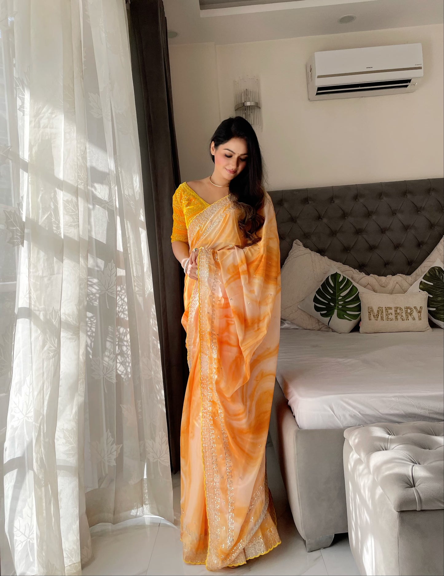 Pure Soft Rangoli Silk With Prism Print Saree