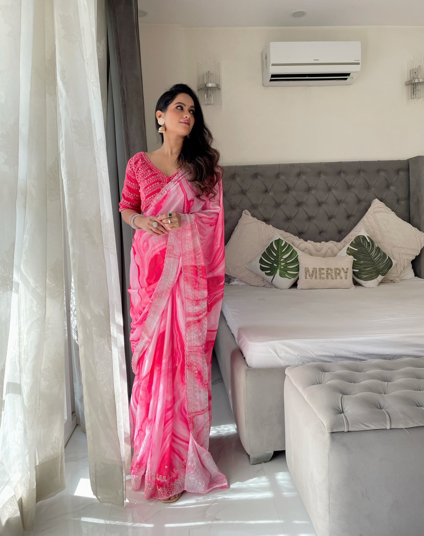 Pure Soft Rangoli Silk With Prism Print Saree