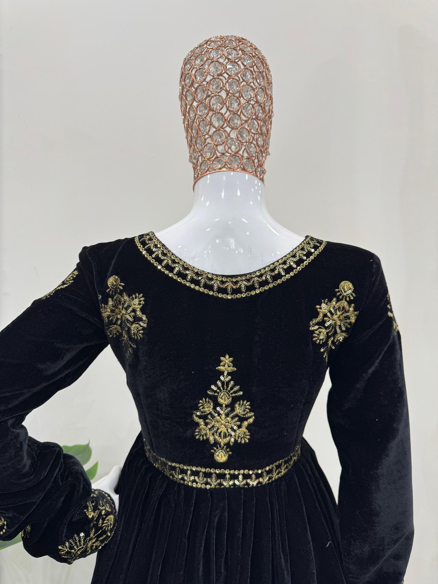Black Velvet with Thread Embroidery Work 3pc Set