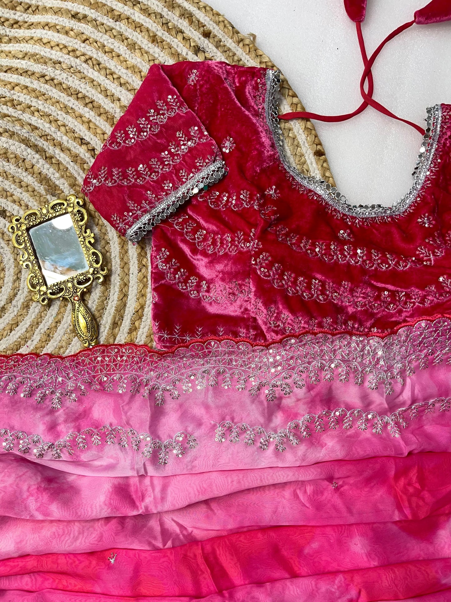 Pure Soft Rangoli Silk With Prism prints Saree