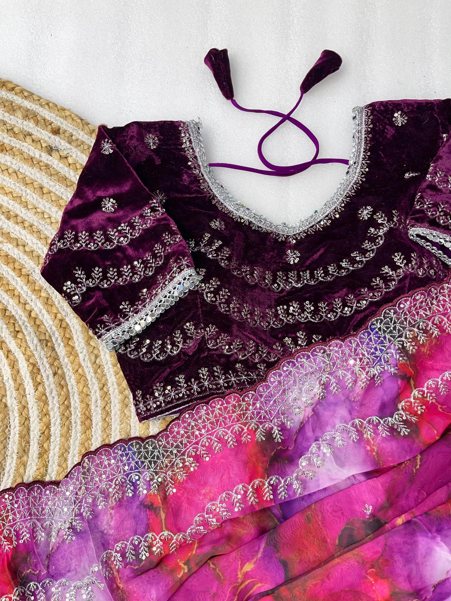 Pure Soft Rangoli Silk With Prism prints Saree
