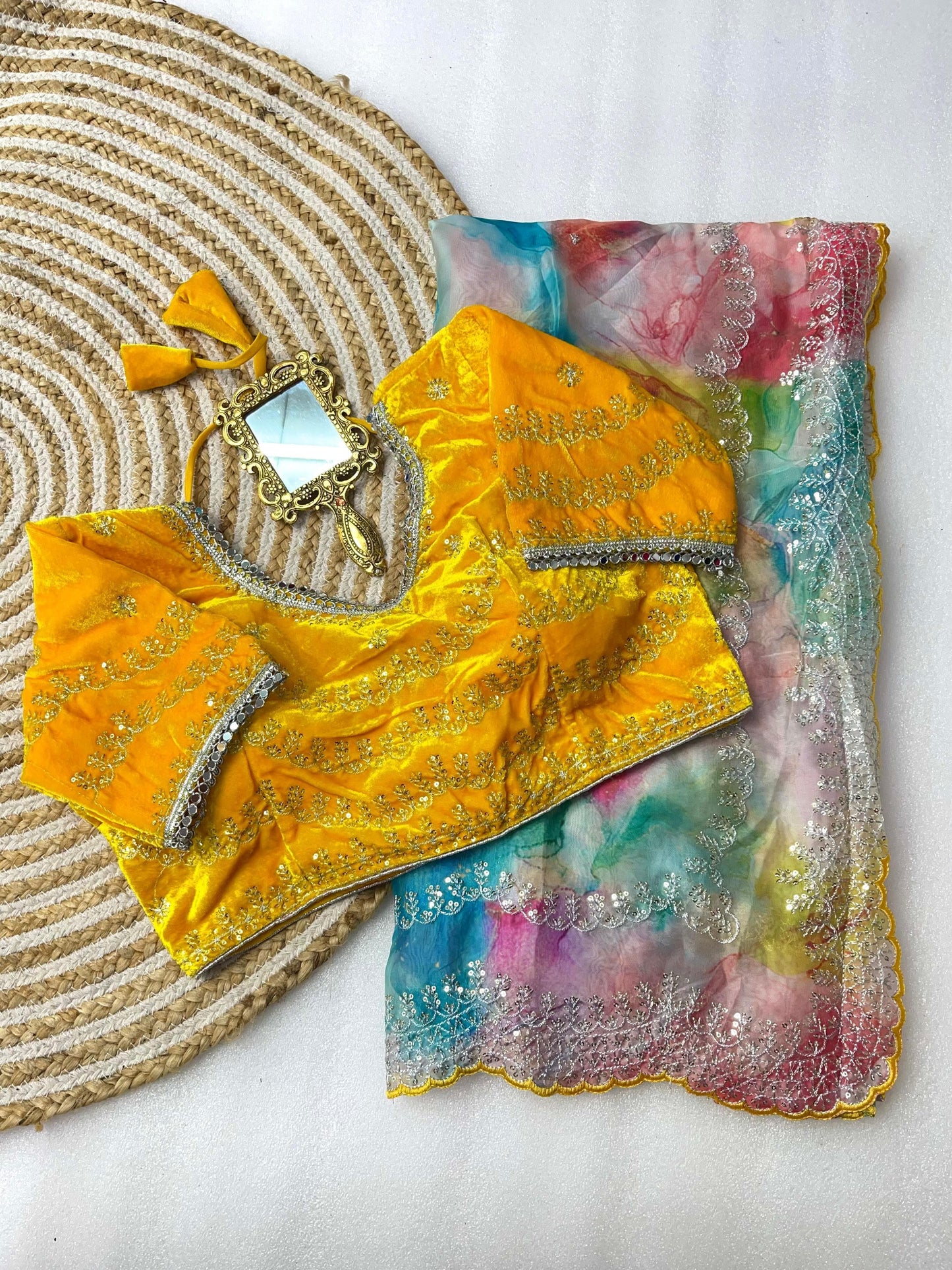Pure Soft Rangoli Silk With Prism prints Saree