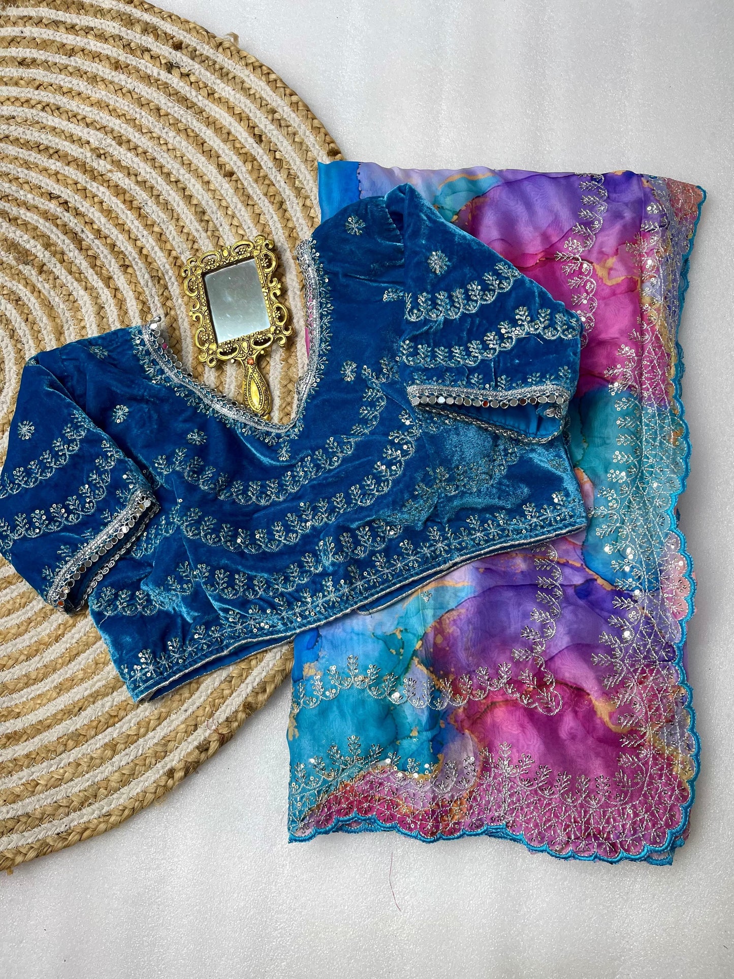 Pure Soft Rangoli Silk With Prism prints Saree
