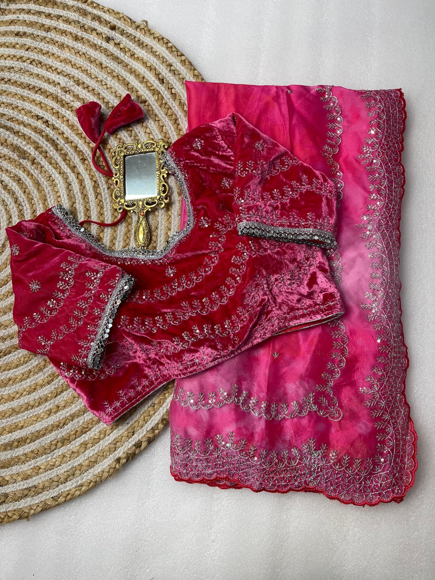 Pure Soft Rangoli Silk With Prism prints Saree