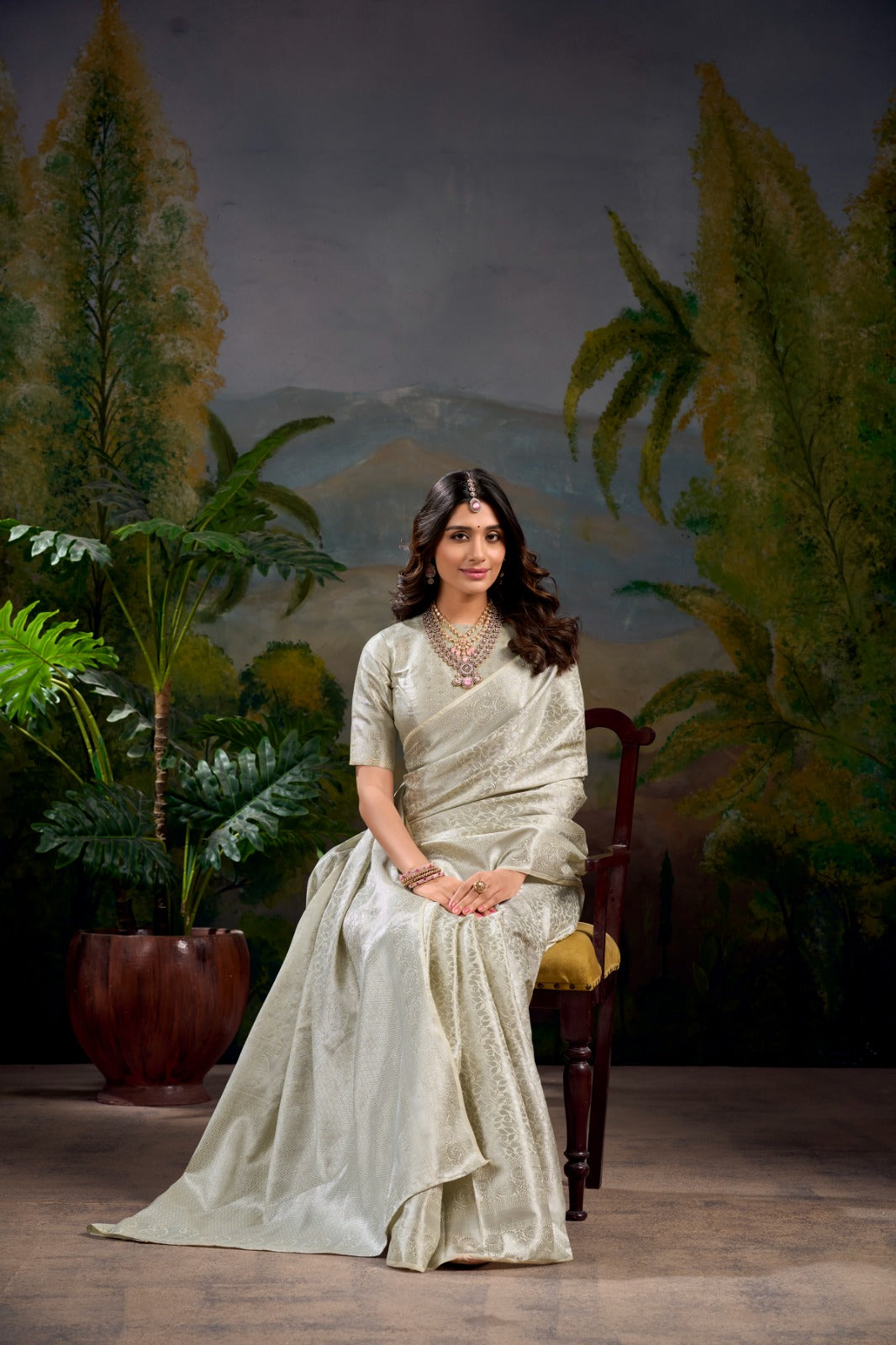 Off White Kanjivaram Zari Work Saree