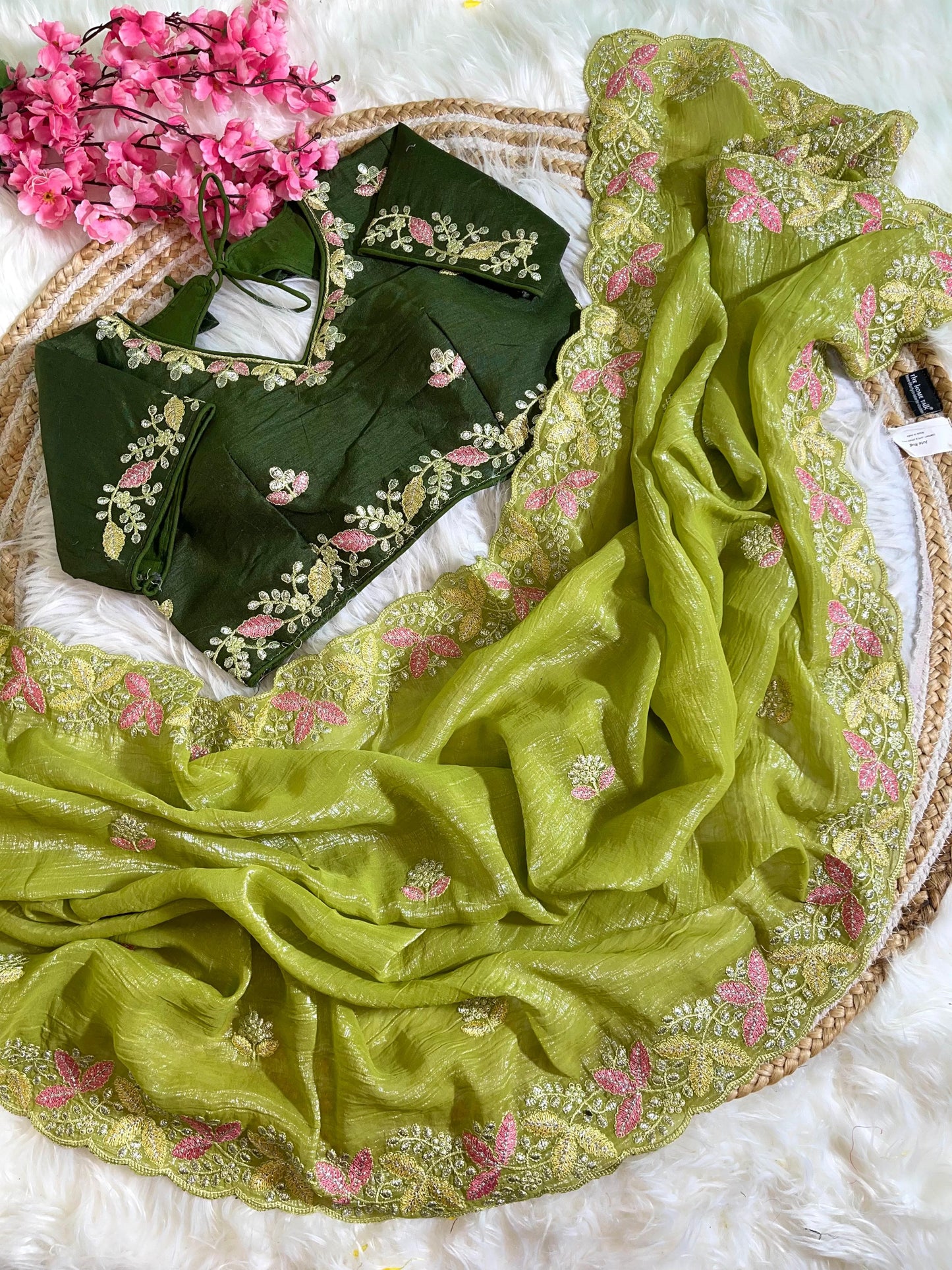 Beautiful Soft Crunchy Silk with Shining Saree
