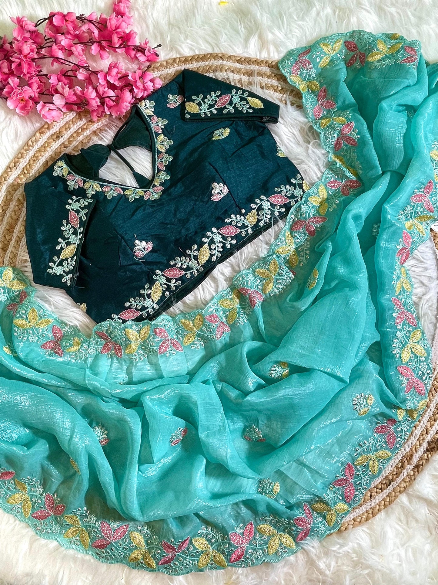 Beautiful Soft Crunchy Silk with Shining Saree