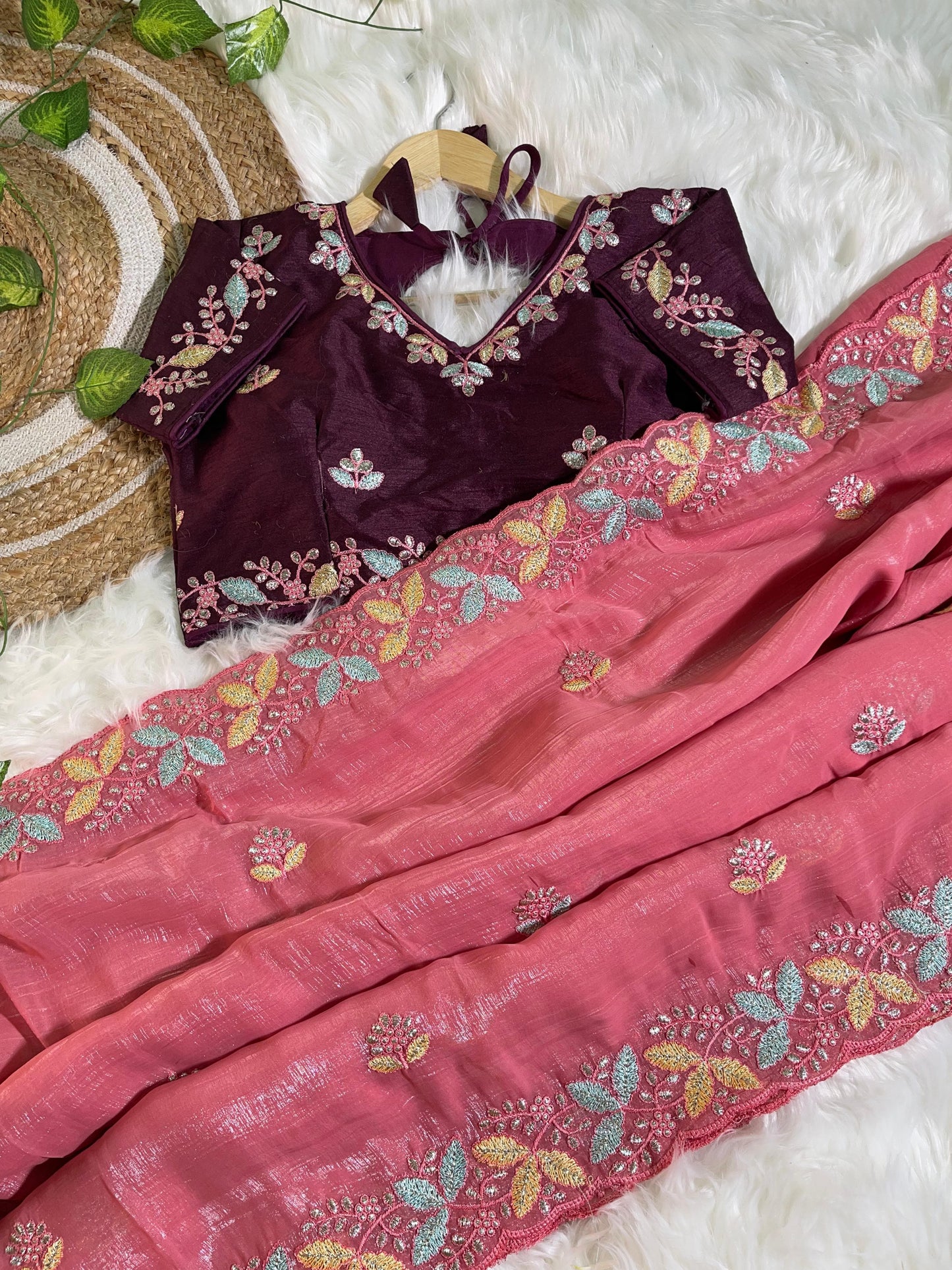 Beautiful Soft Crunchy Silk with Shining Saree